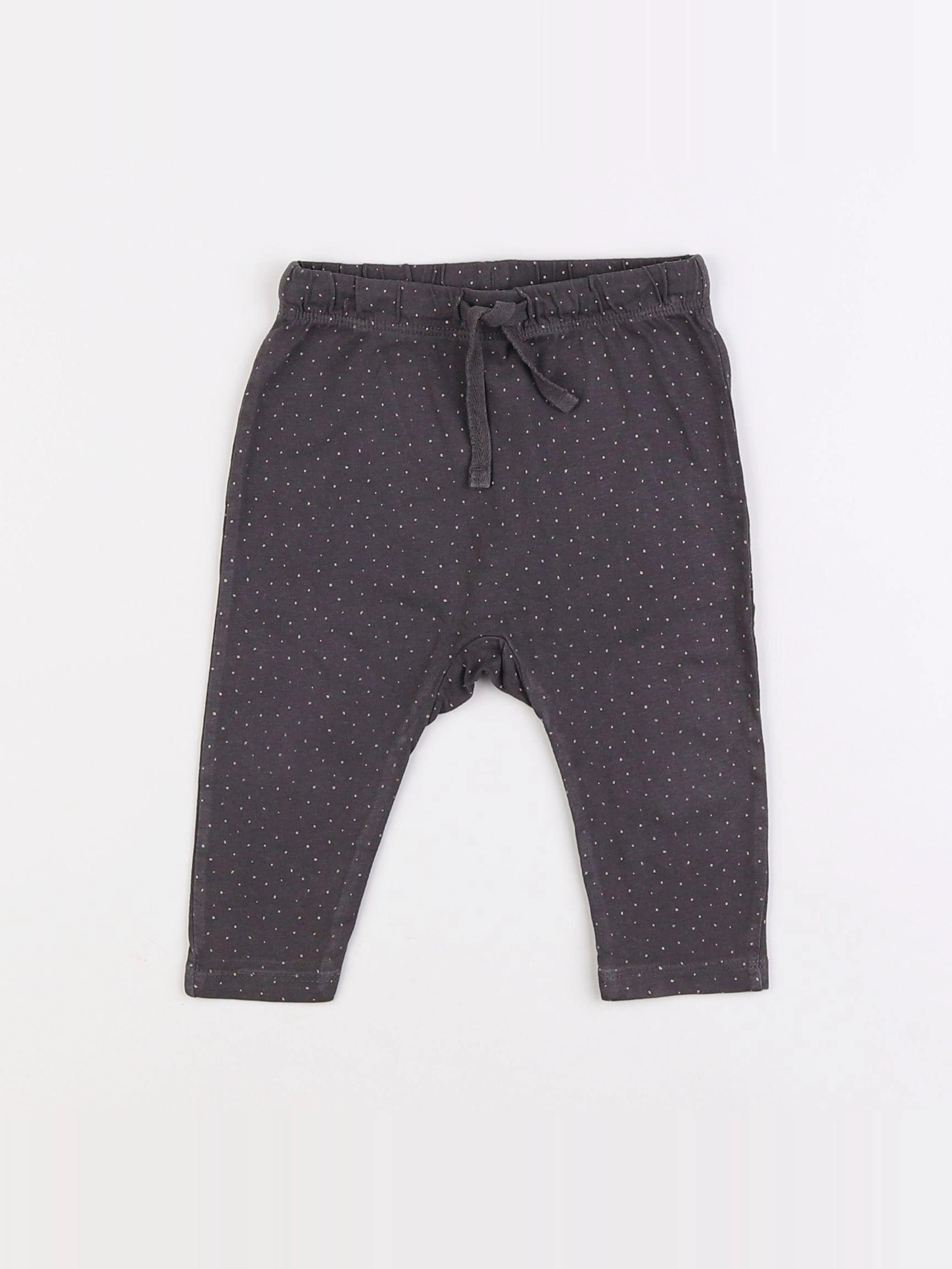H&M - sarouel gris - 6/9 mois