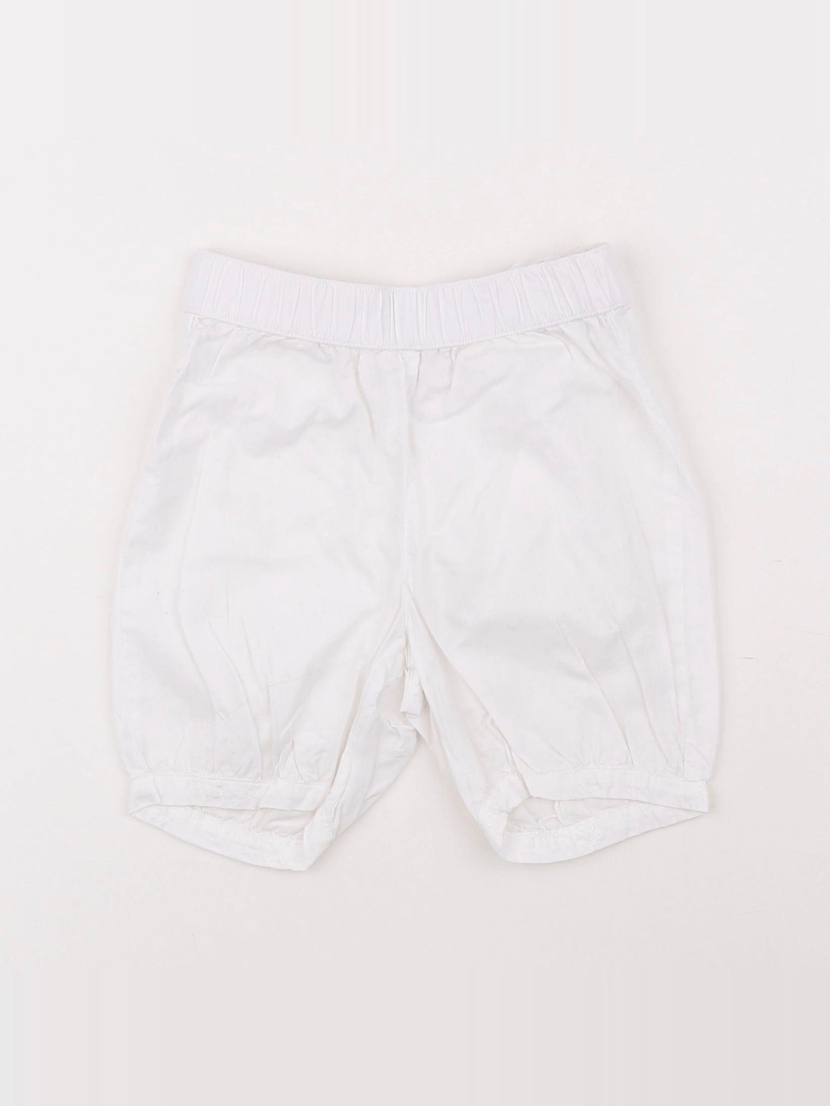 H&M - pantacourt blanc - 9/12 mois