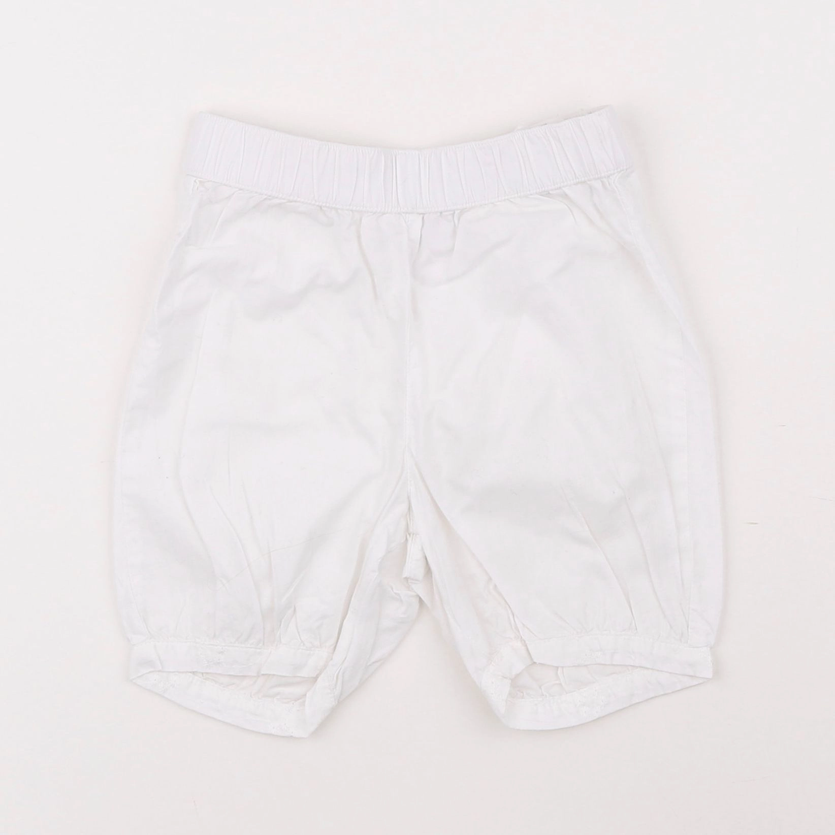 H&M - pantacourt blanc - 9/12 mois