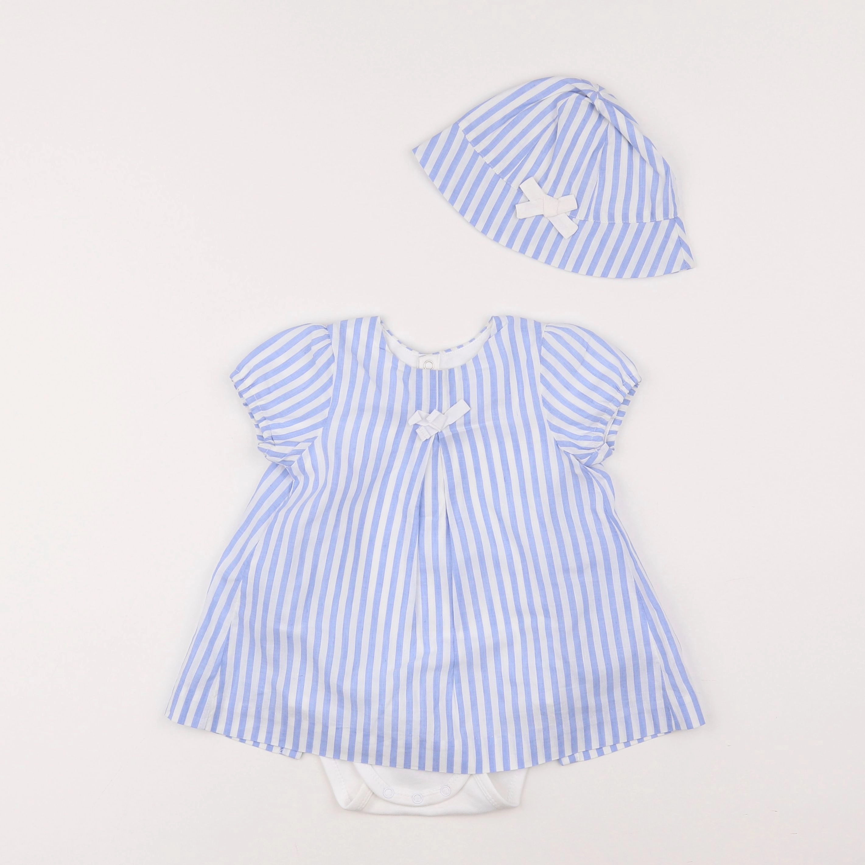 Jacadi - ensemble blanc, bleu - 12 mois