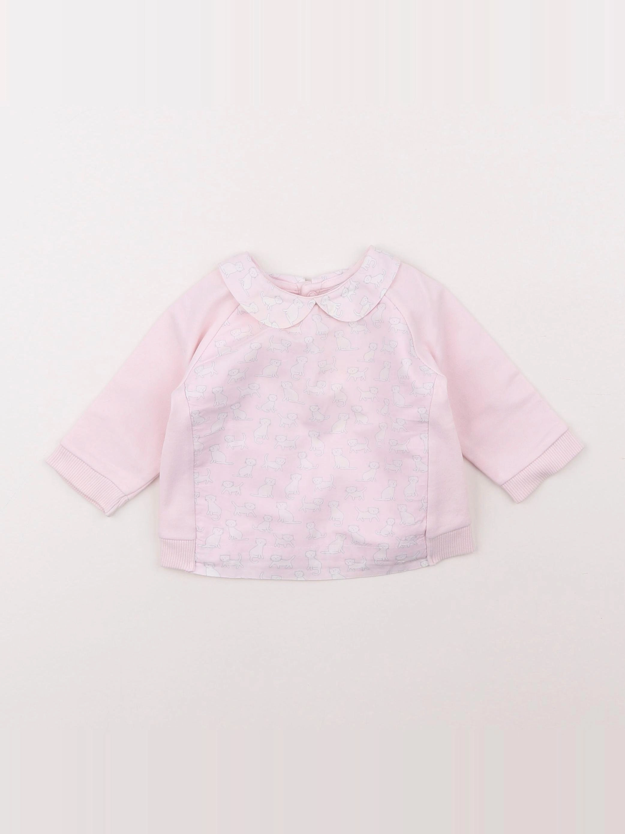 Jacadi - sweat rose - 6 mois