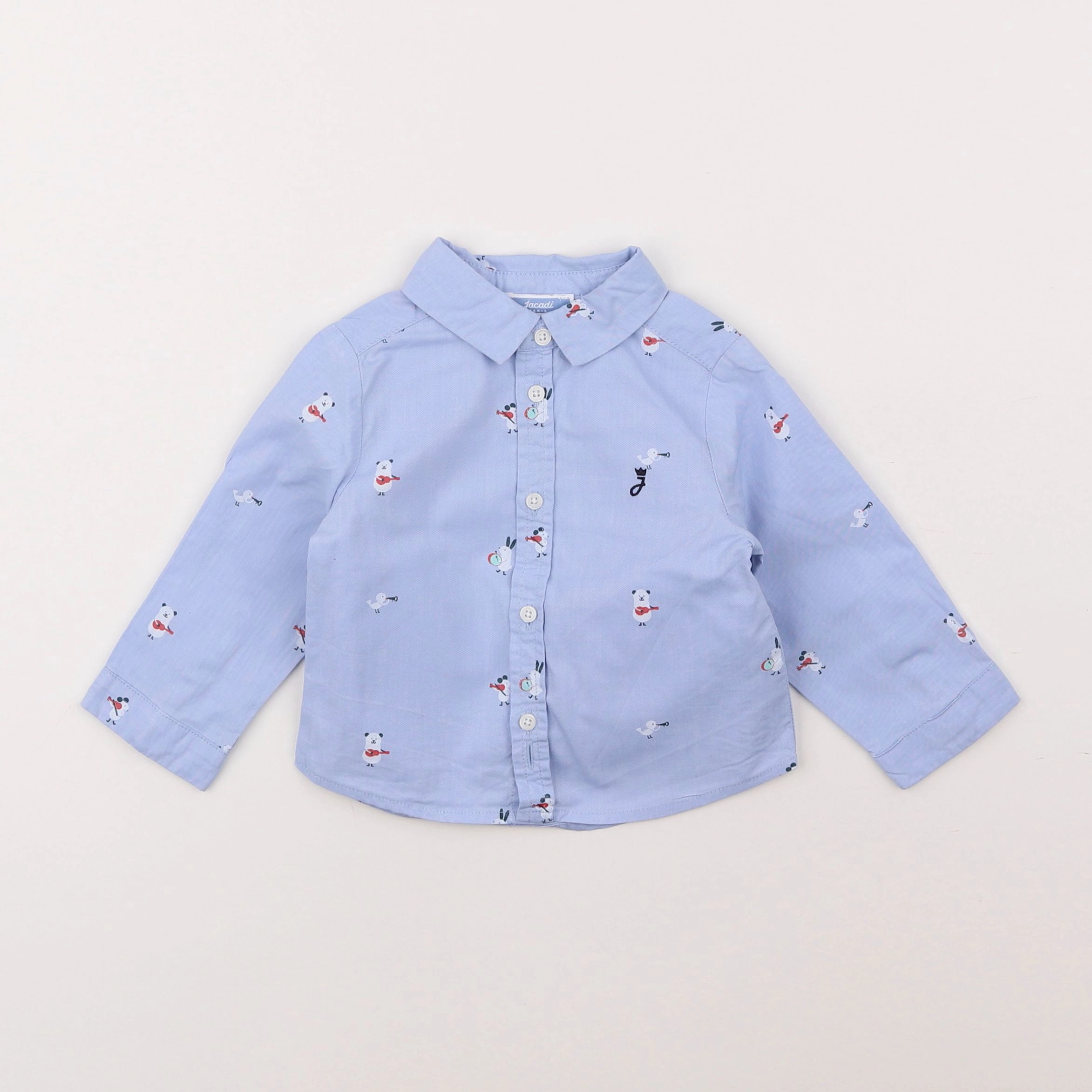 Jacadi - chemise bleu - 12 mois