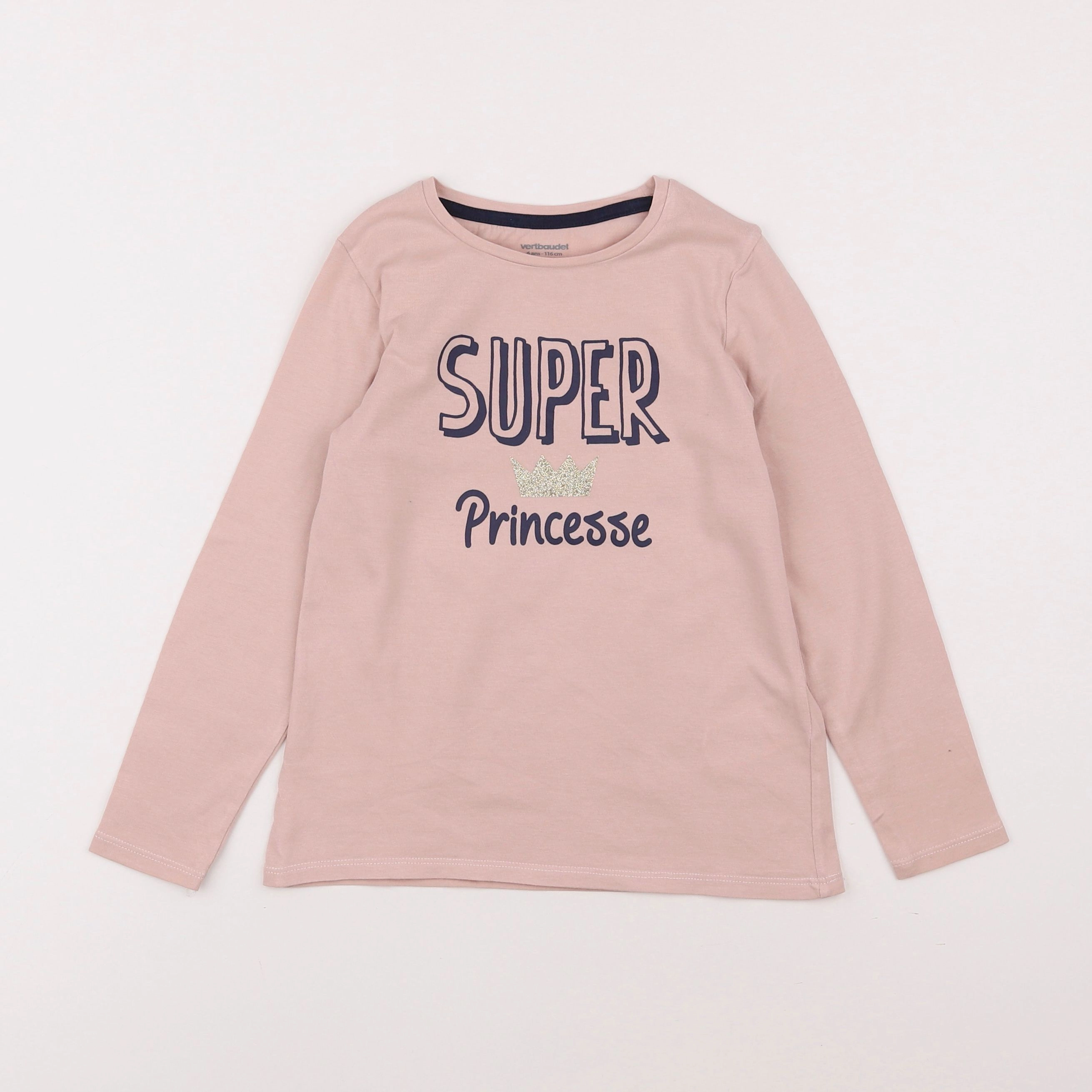 Vertbaudet - tee-shirt rose - 6 ans
