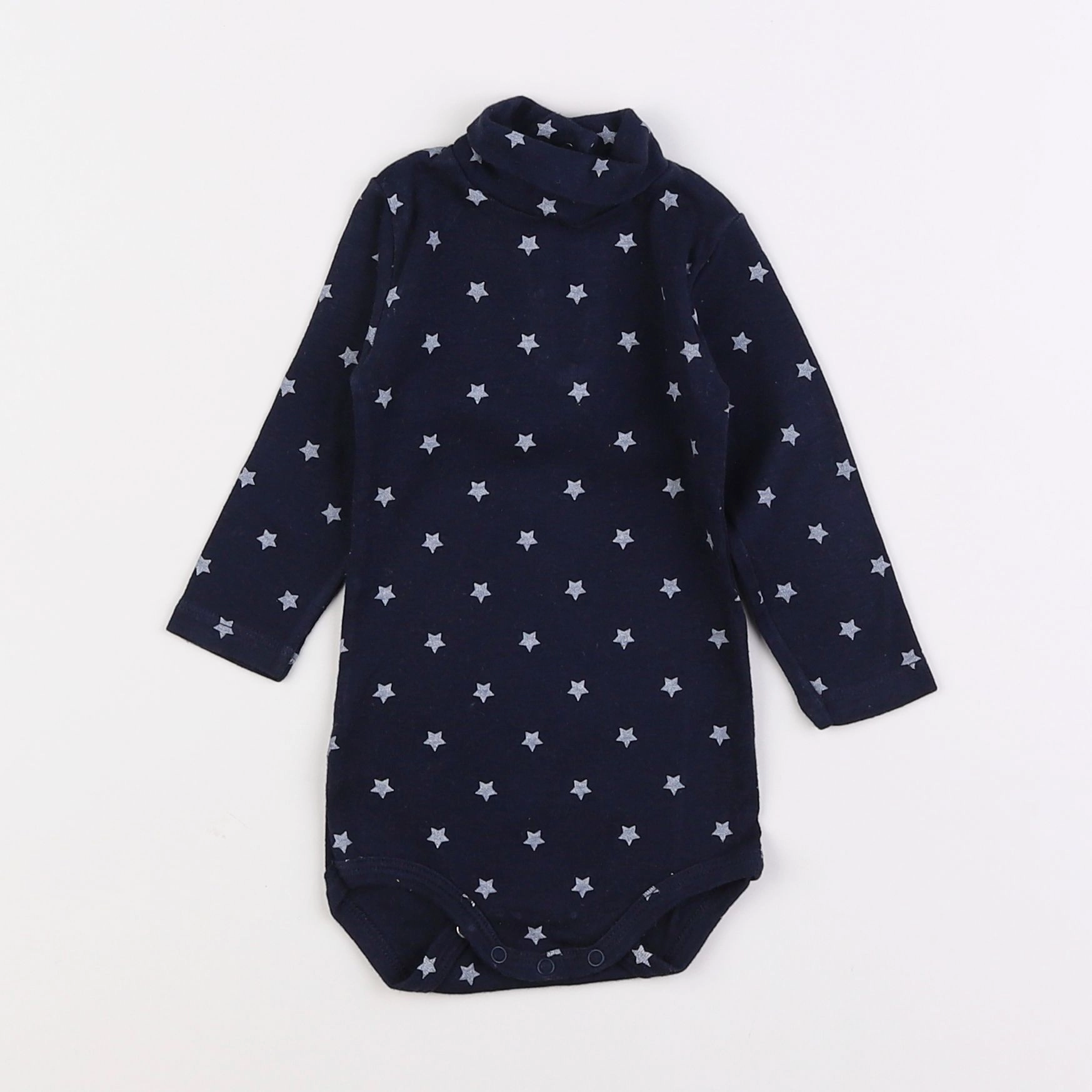 Petit Bateau - body à col bleu - 6 mois