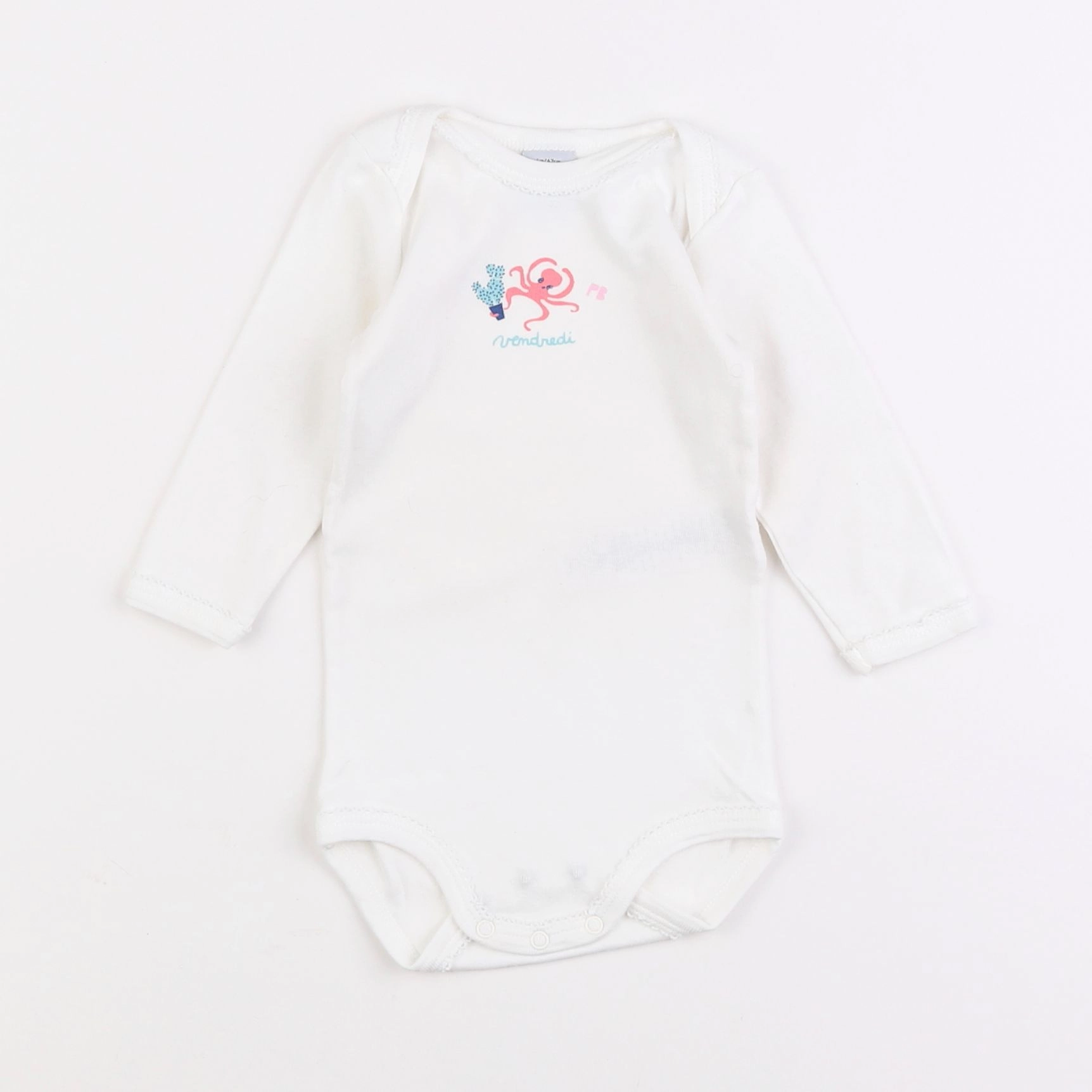 Petit Bateau - body blanc - 6 mois