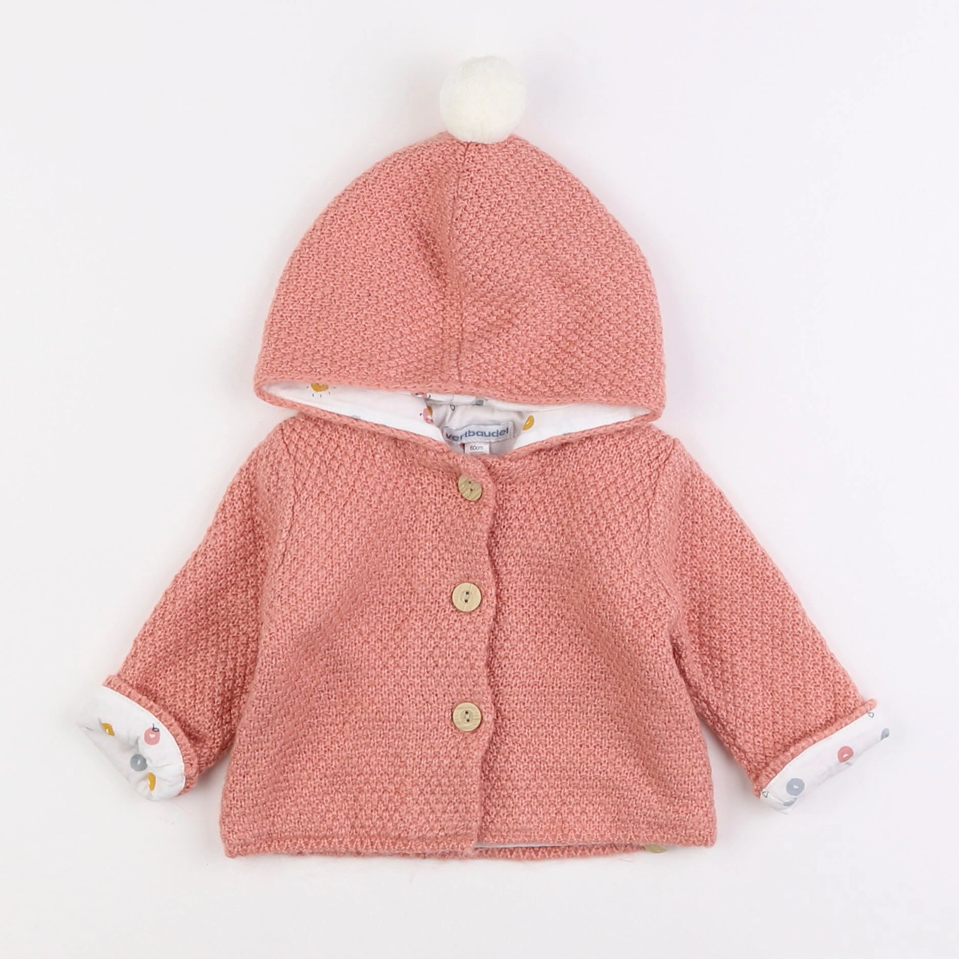 Vertbaudet - gilet rose - 3 mois