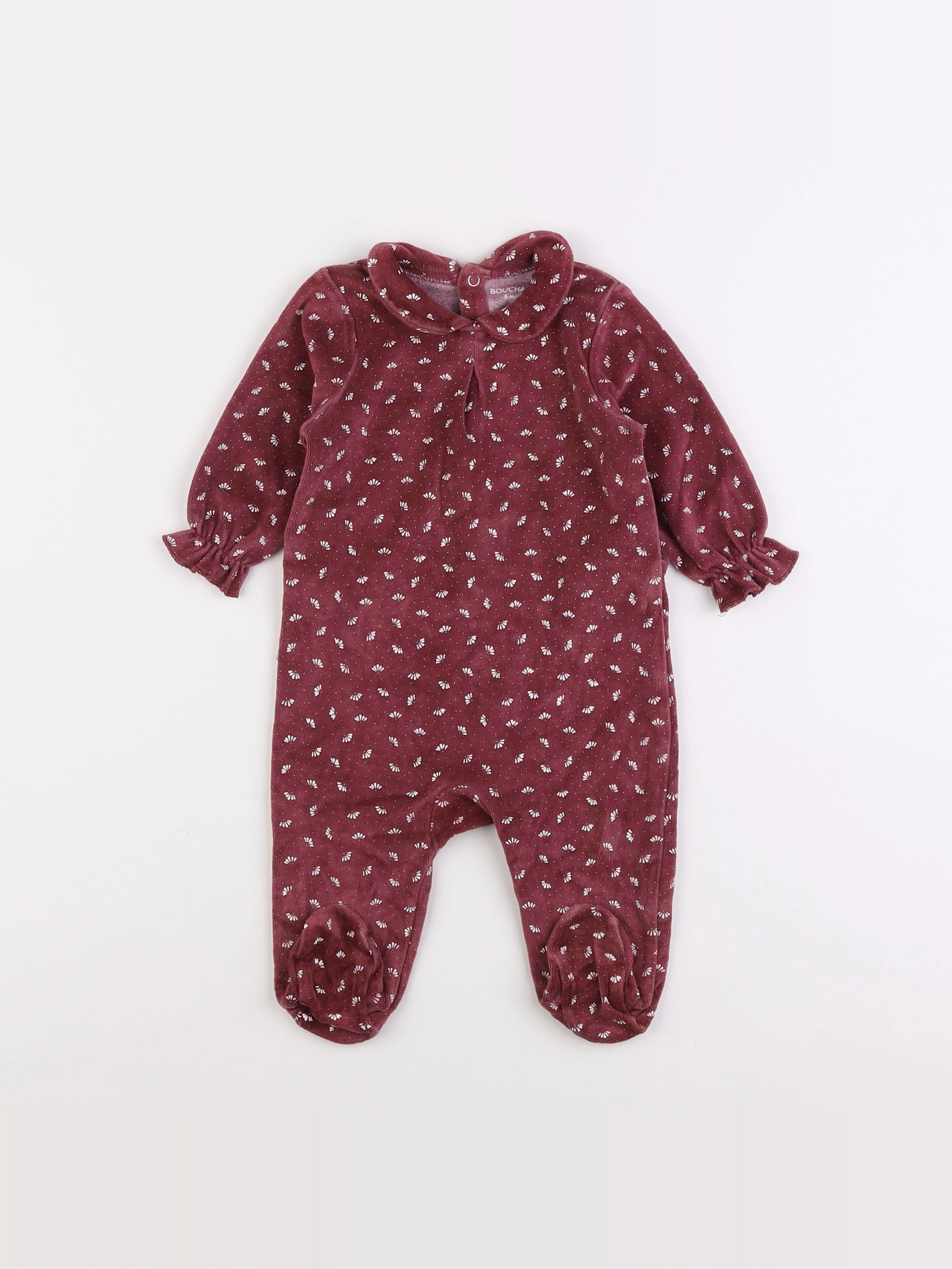 Bouchara - pyjama velours rouge - 6 mois