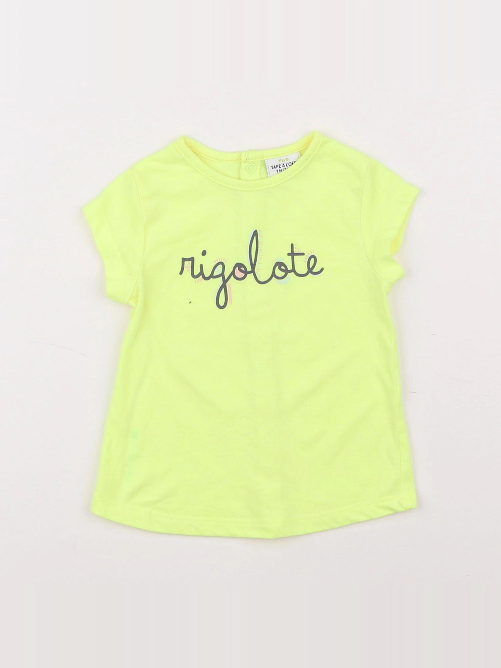 Tape à l'oeil - tee-shirt jaune fluo - 9 mois