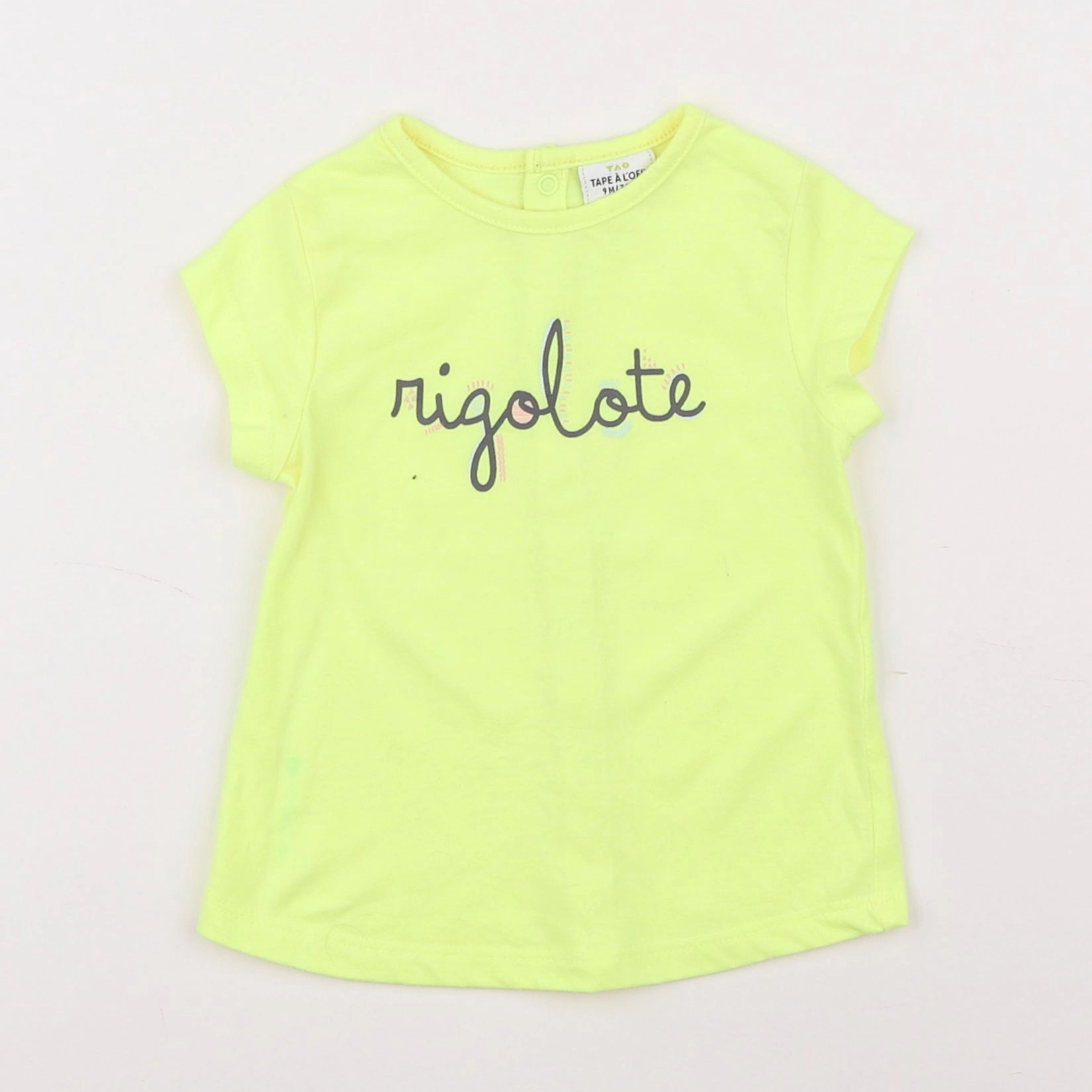 Tape à l'oeil - tee-shirt jaune fluo - 9 mois