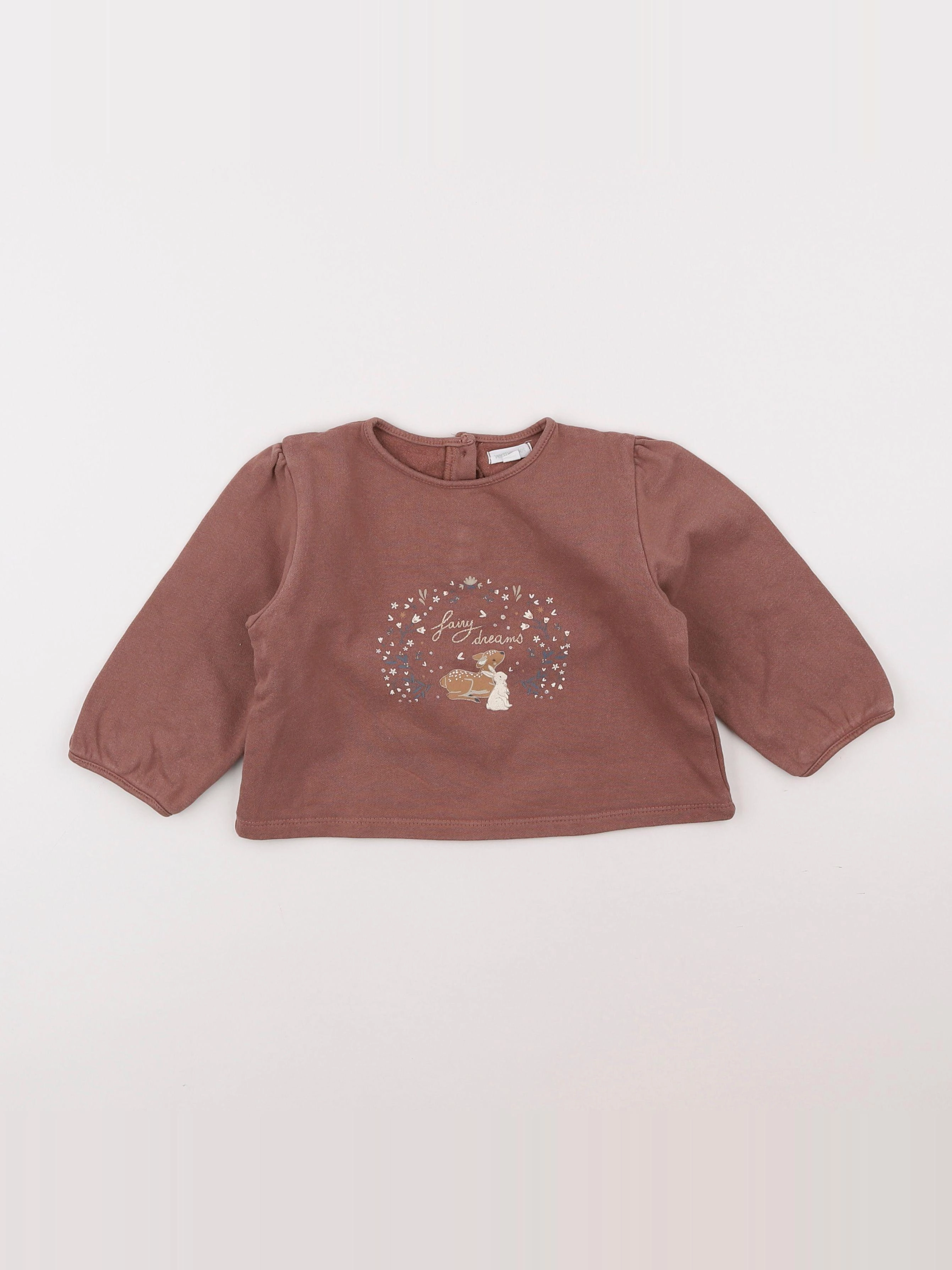 Vertbaudet - sweat marron - 18 mois