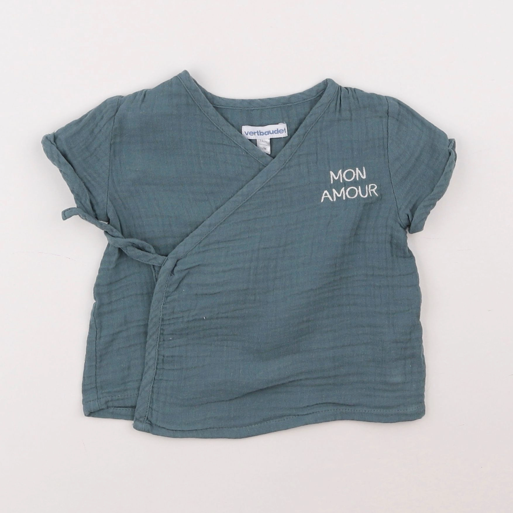Vertbaudet - blouse vert - 12 mois