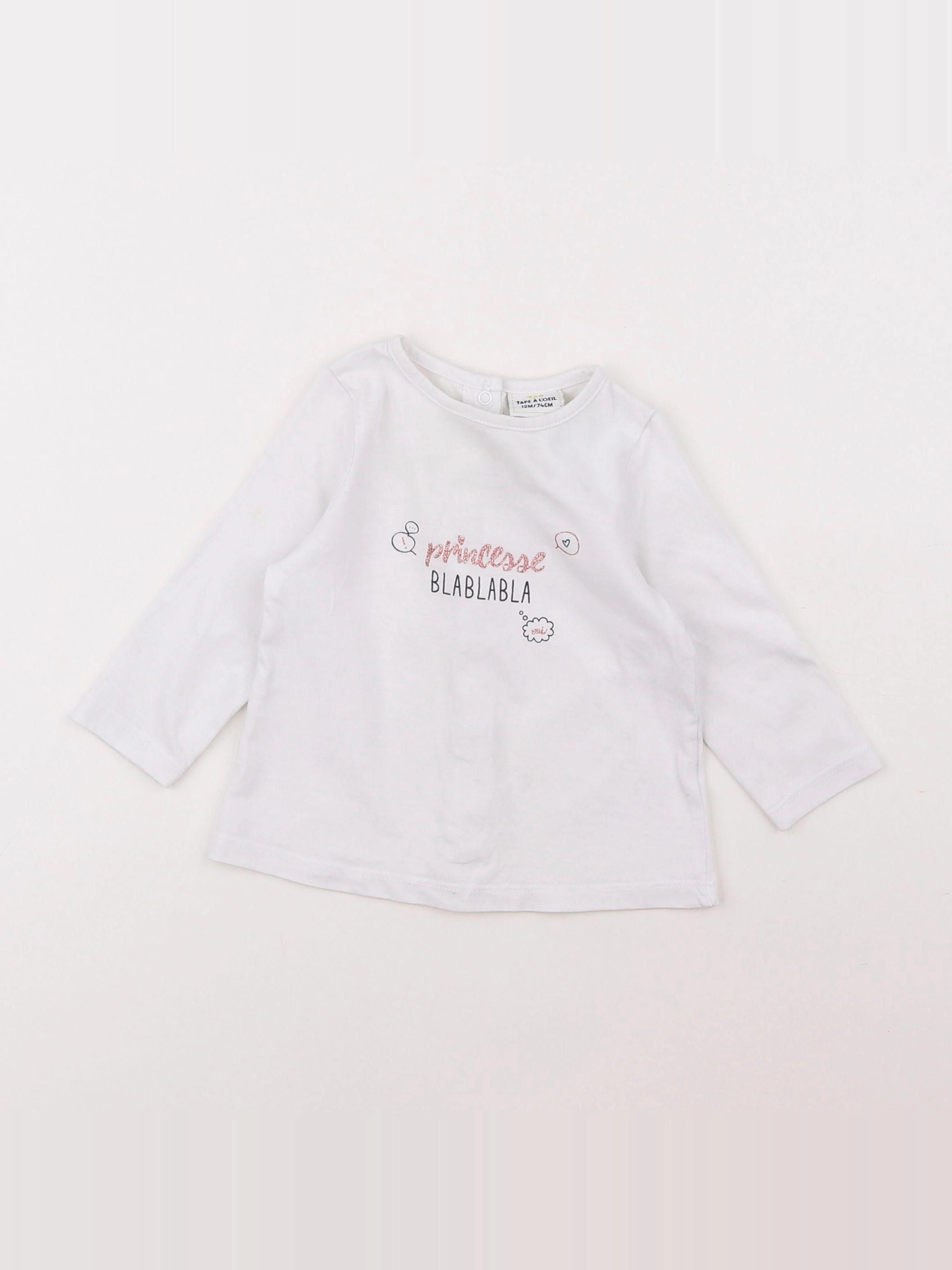 Tape à l'oeil - tee-shirt blanc - 12 mois