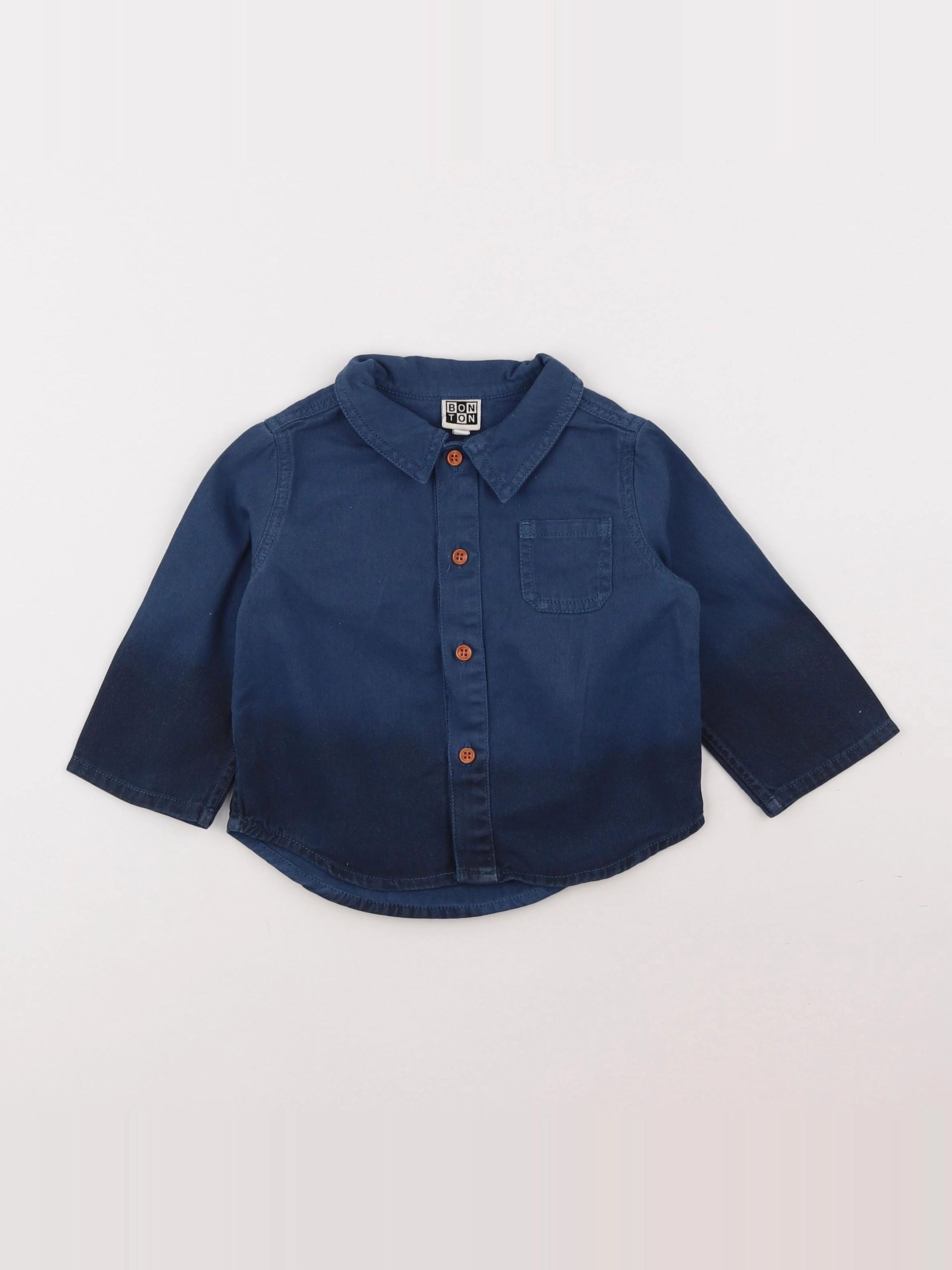 Bonton - chemise bleu - 18 mois