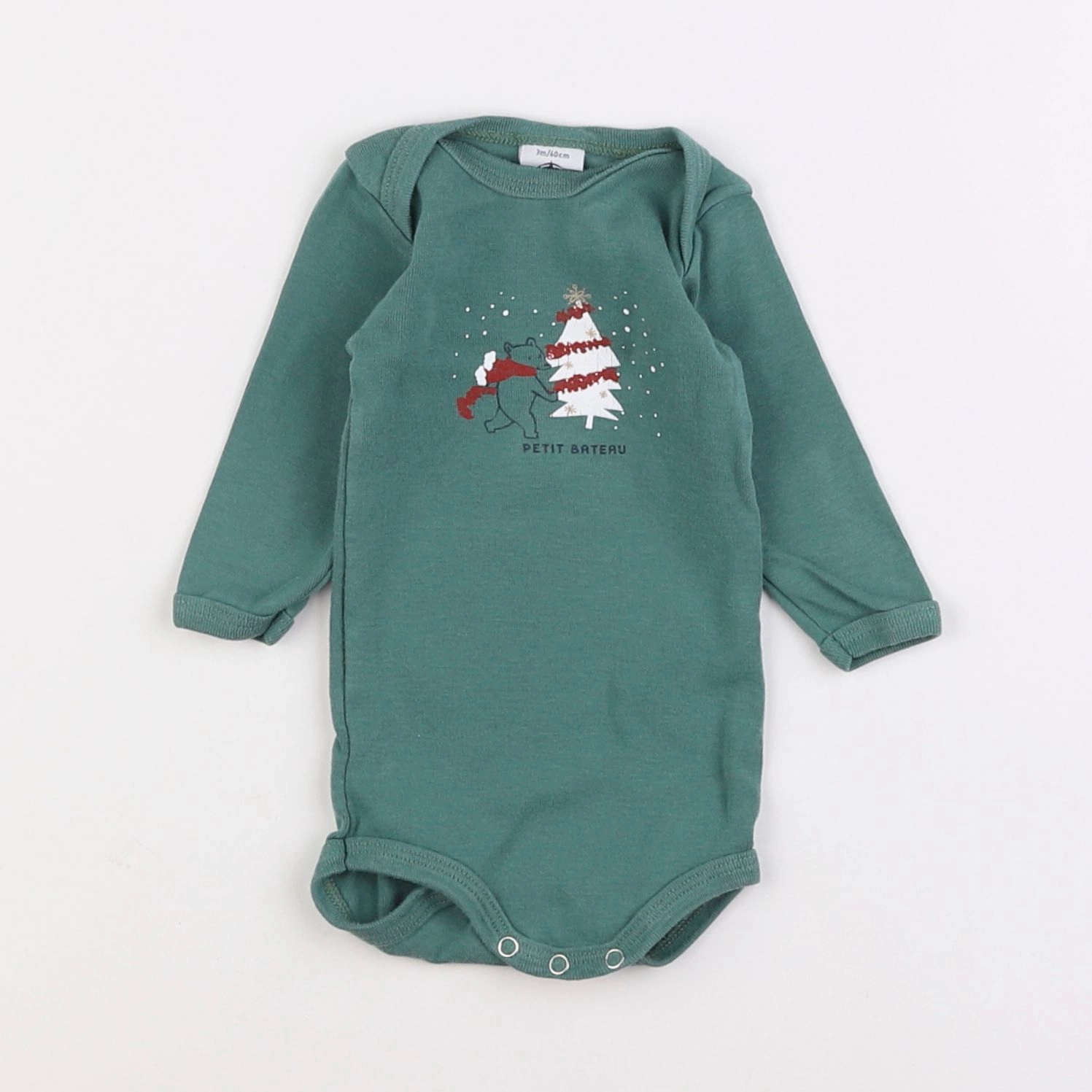 Petit Bateau - body vert - 3 mois