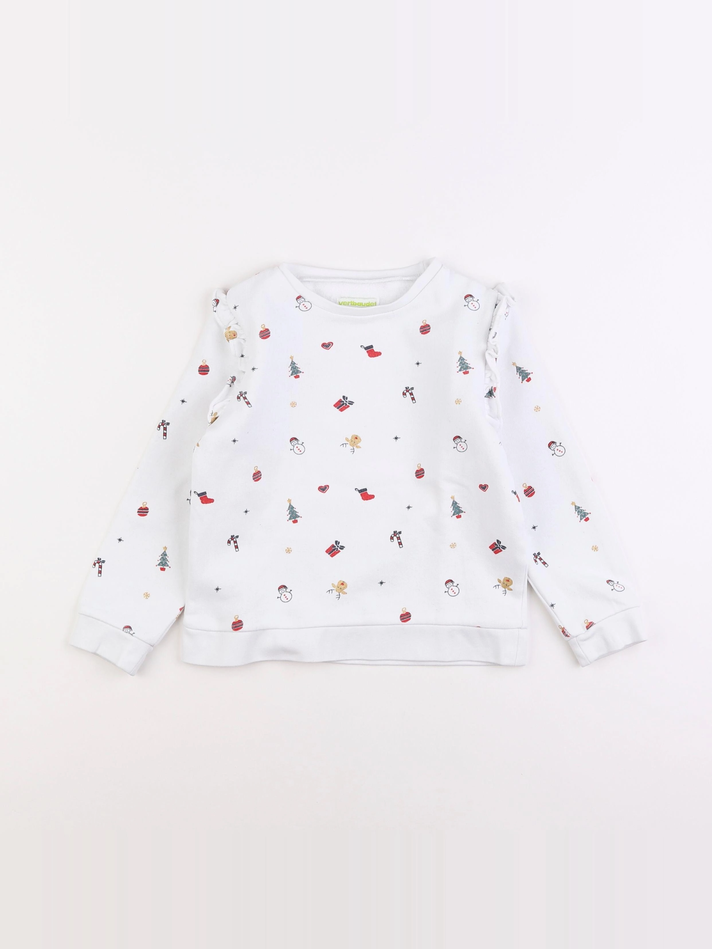Vertbaudet - sweat blanc - 6 ans