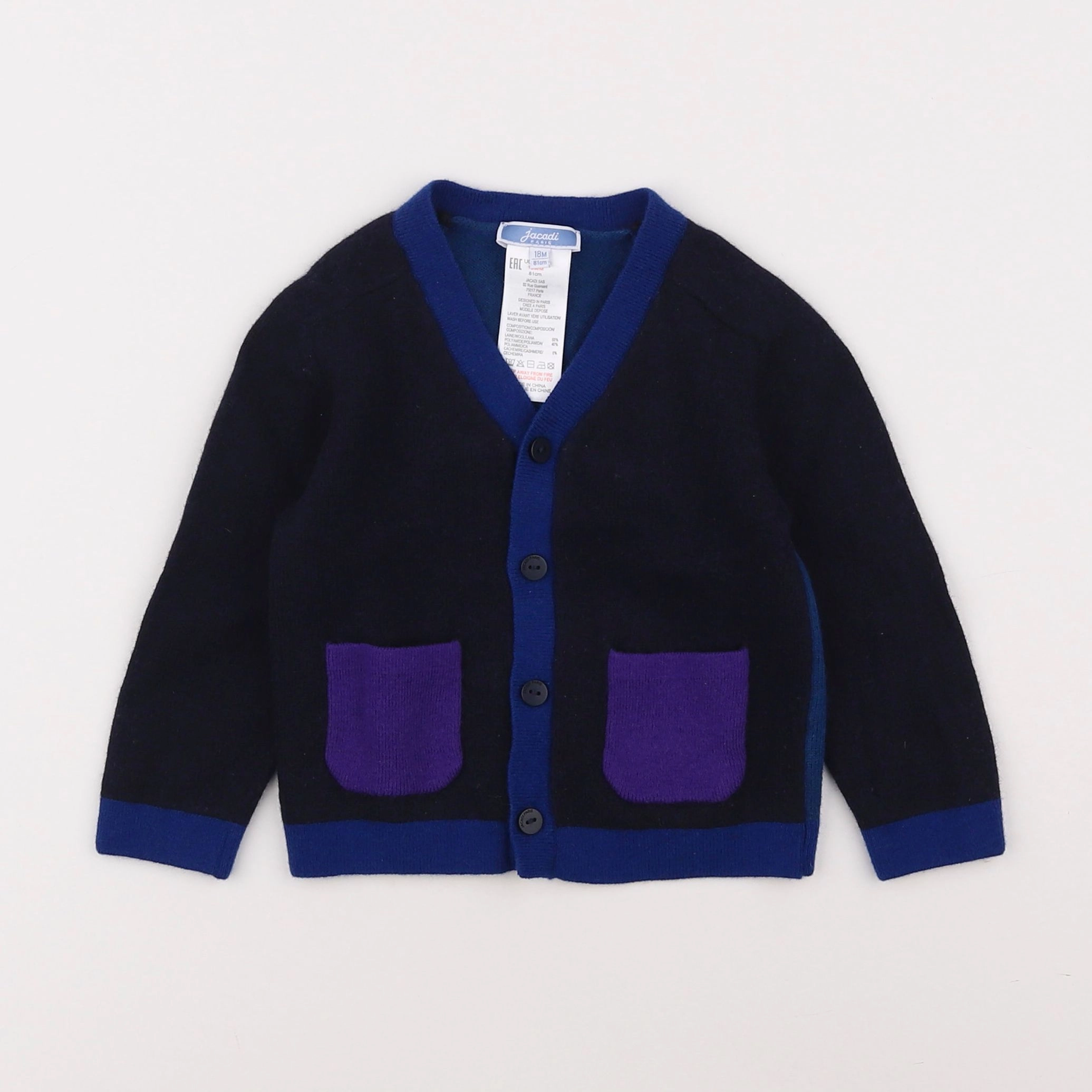 Jacadi - gilet bleu - 18 mois
