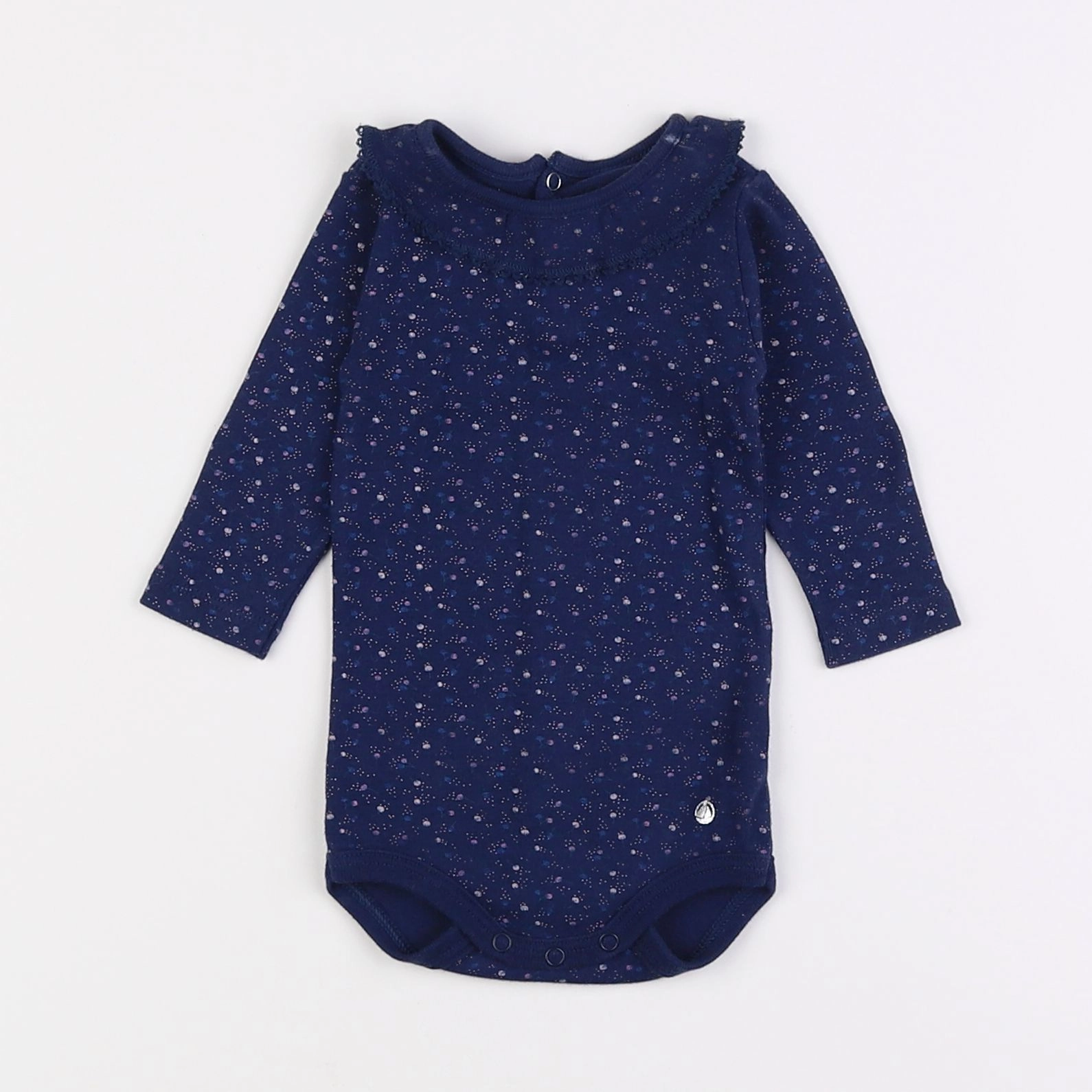 Petit Bateau - body à col bleu - 3 mois