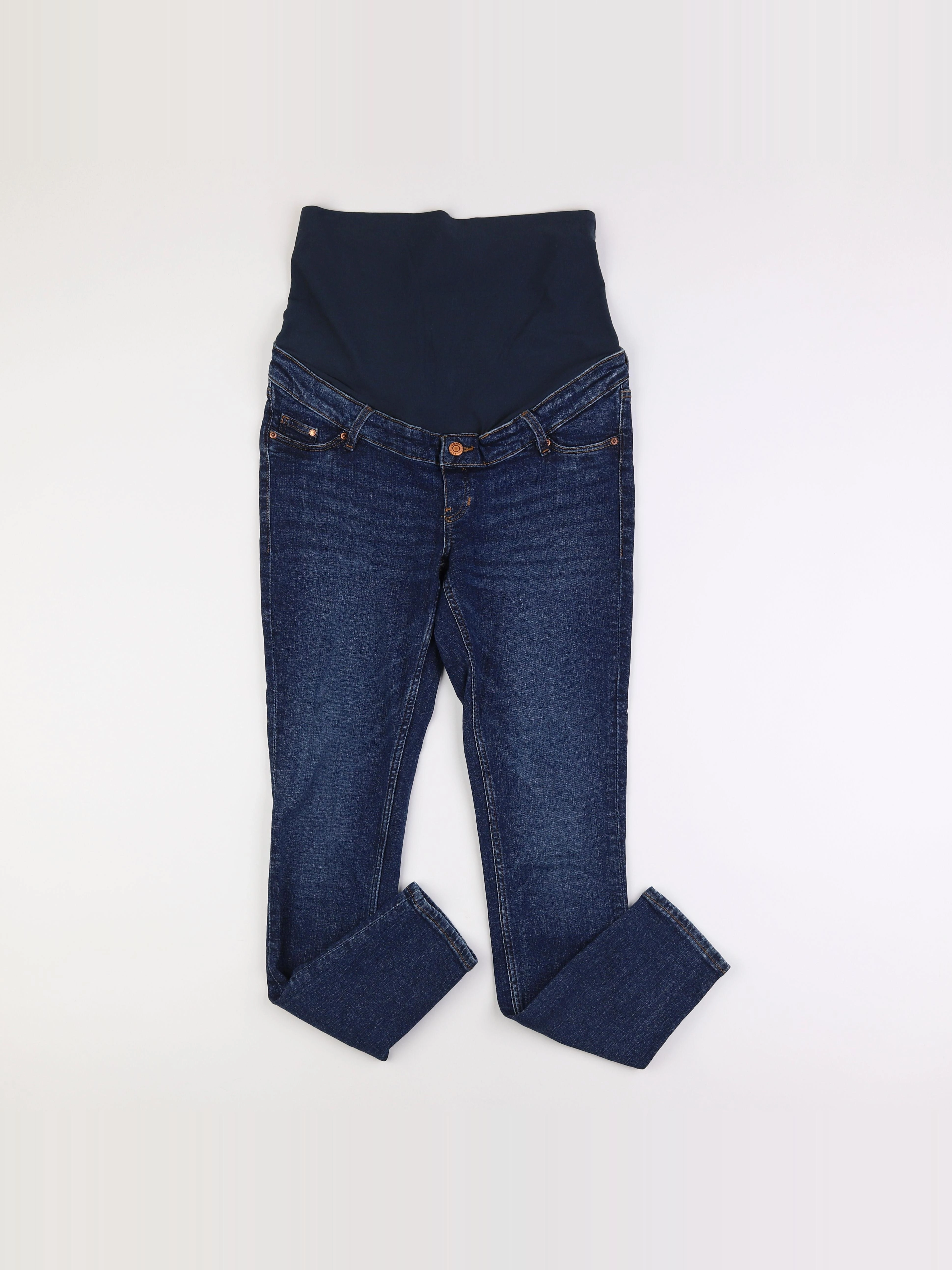 H&M - jean grossesse bleu - s