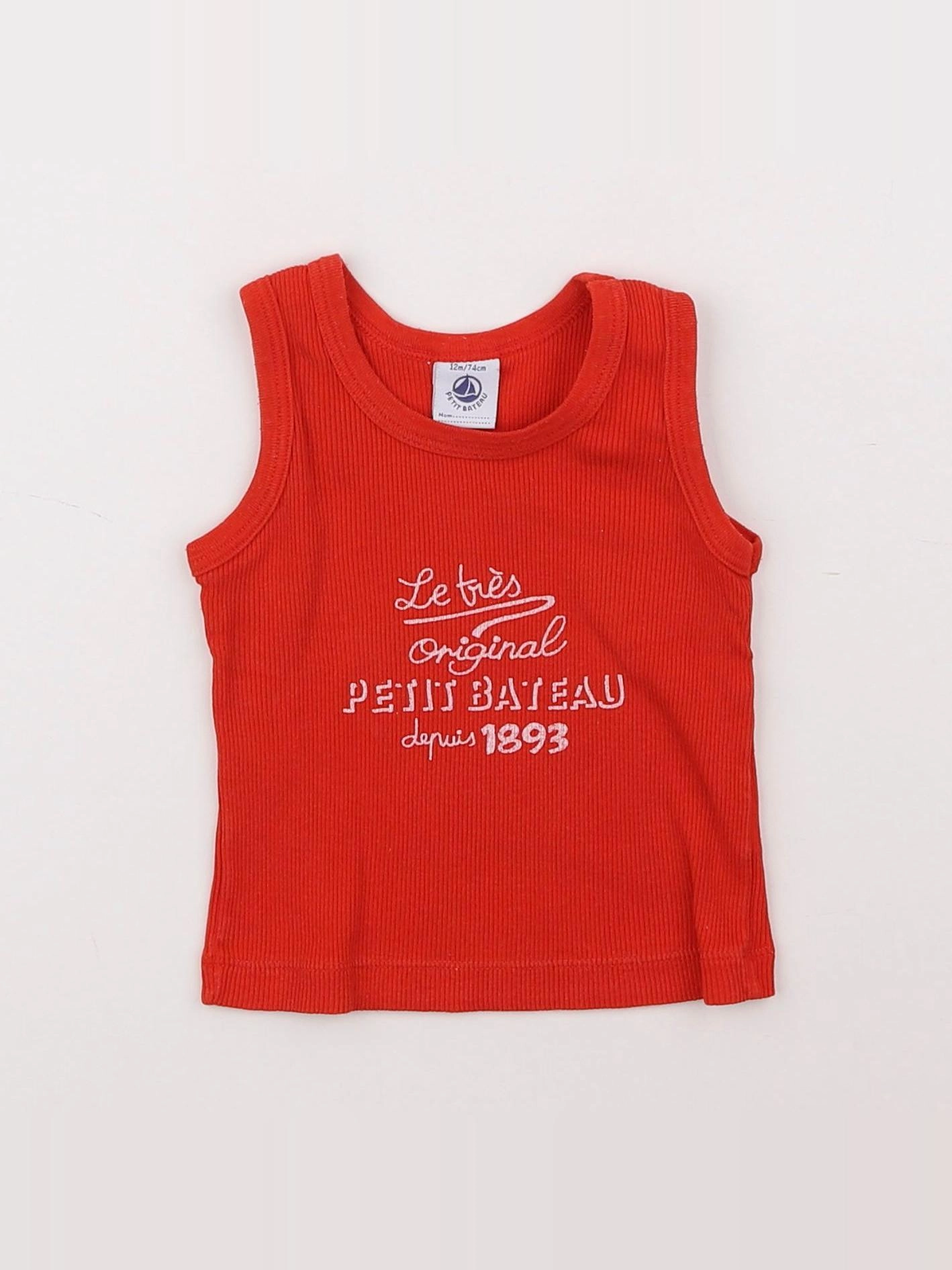 Petit Bateau - débardeur rouge - 12 mois