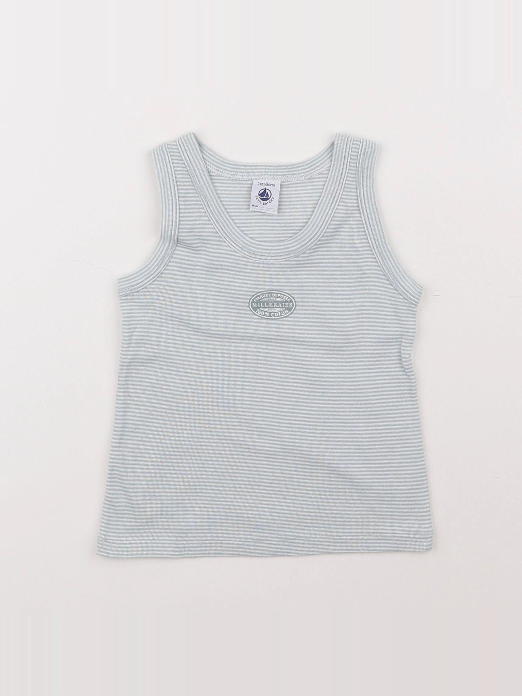 Petit Bateau - maillot de corps bleu - 12 mois