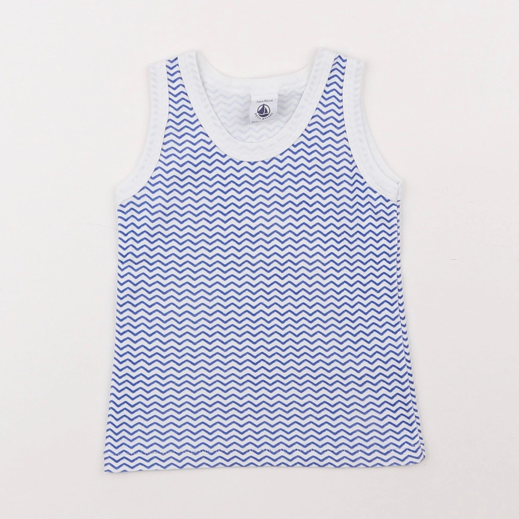 Petit Bateau - maillot de corps bleu - 12 mois