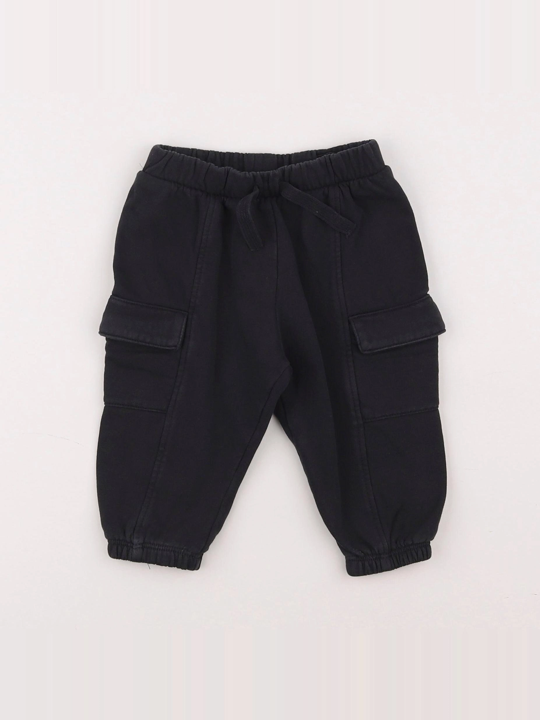 H&M - jogging noir - 6/9 mois