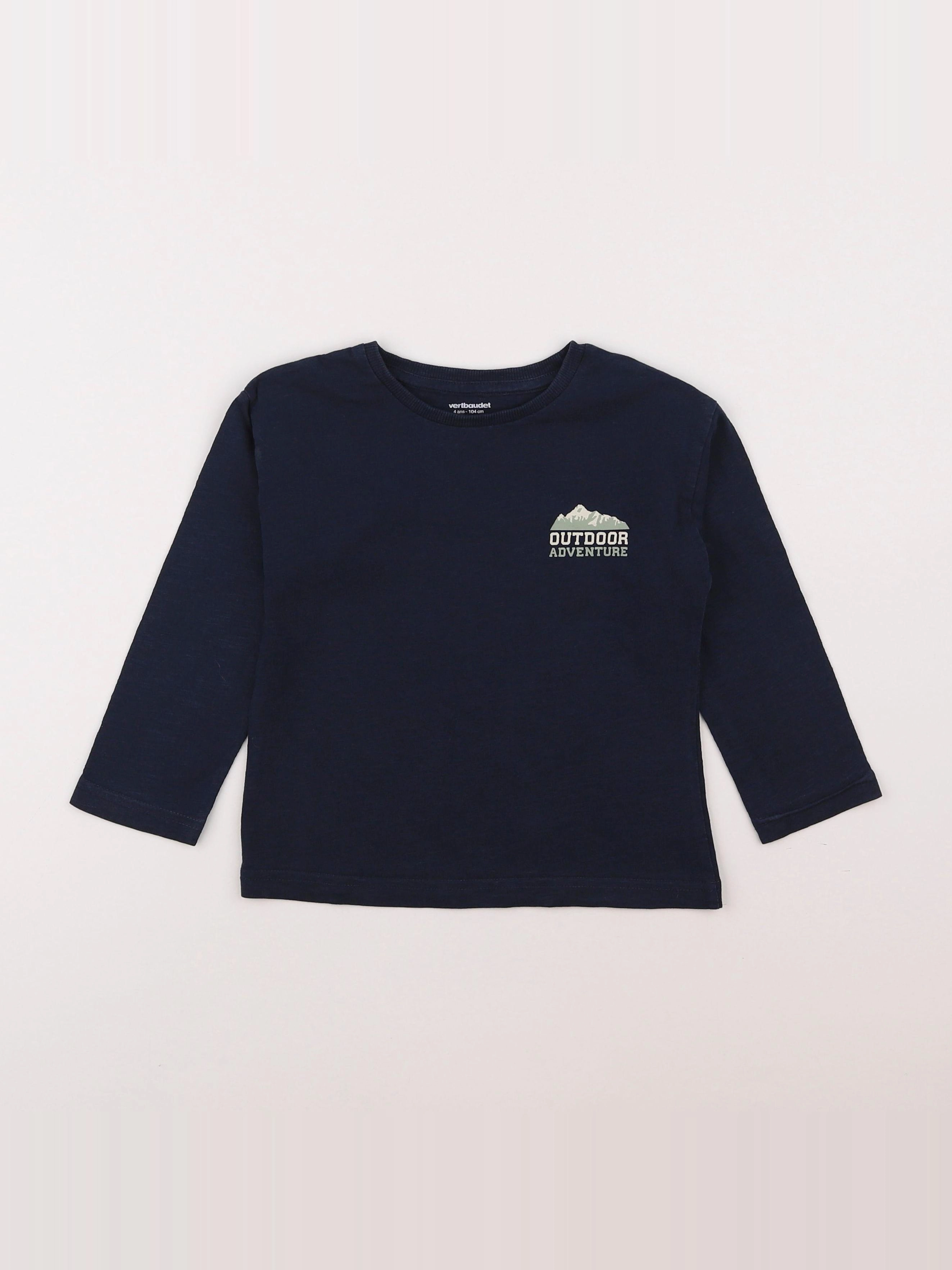 Vertbaudet - tee-shirt imprimé au dos bleu - 4 ans