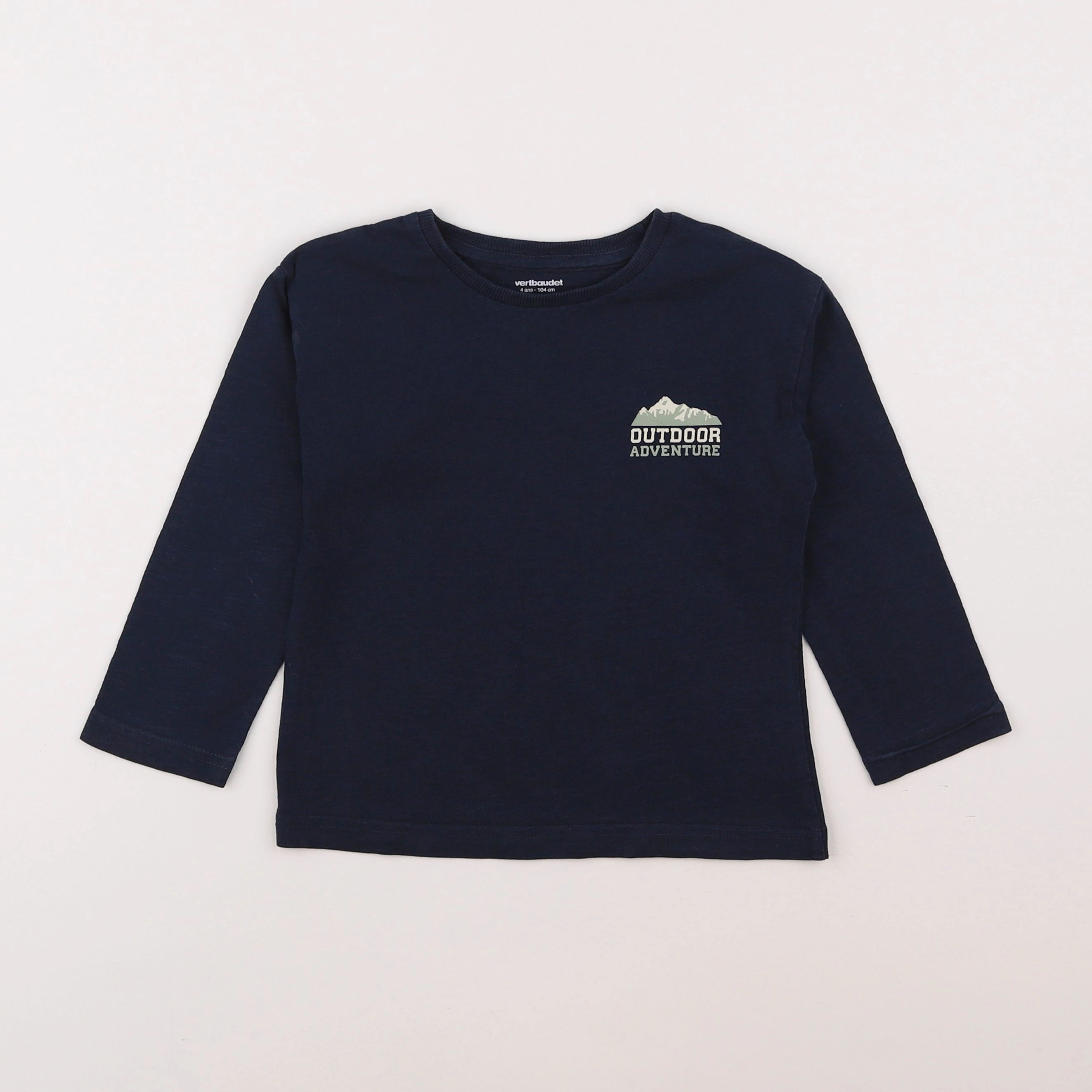 Vertbaudet - tee-shirt imprimé au dos bleu - 4 ans