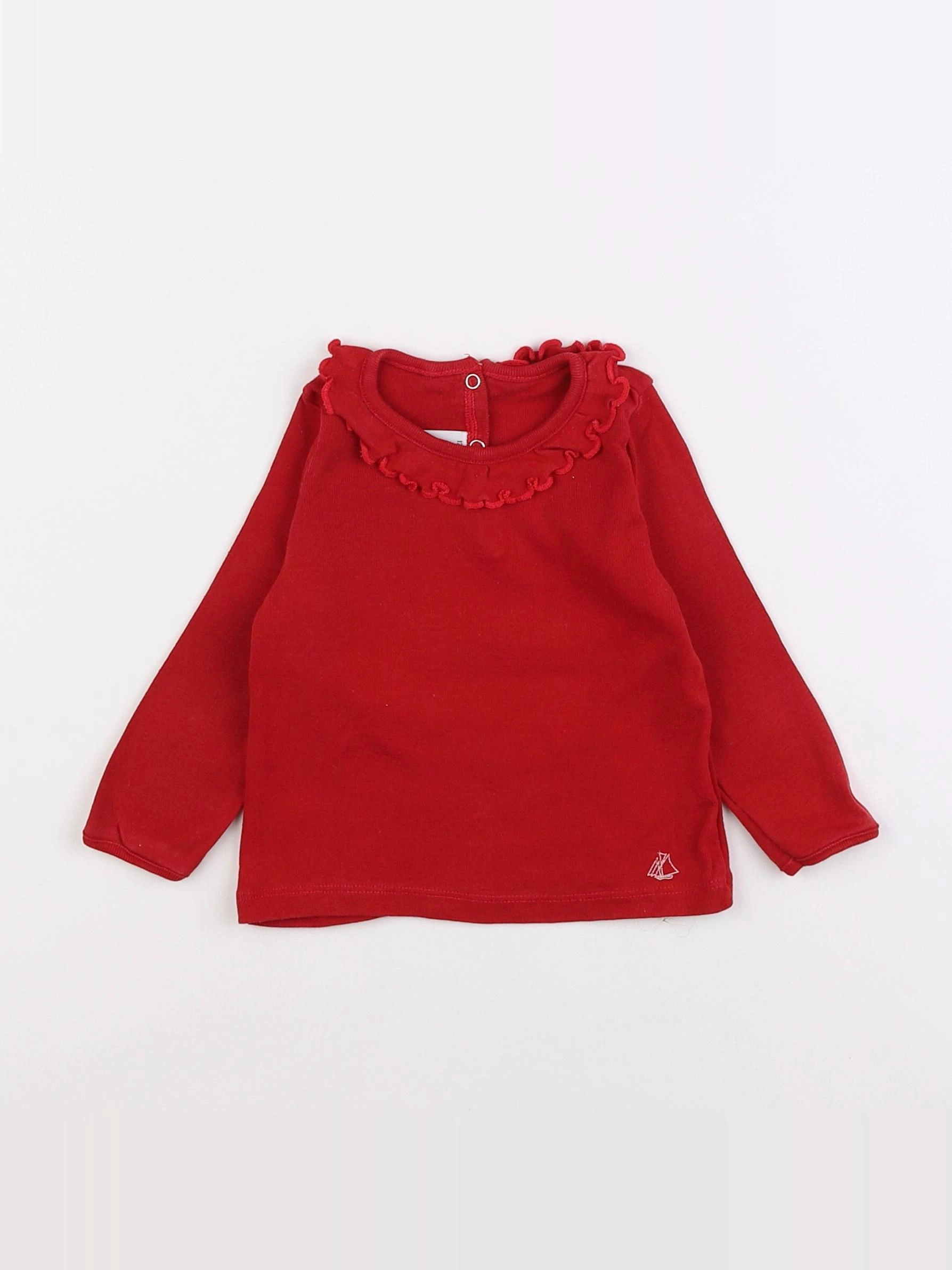 Petit Bateau - tee-shirt rouge - 12 mois