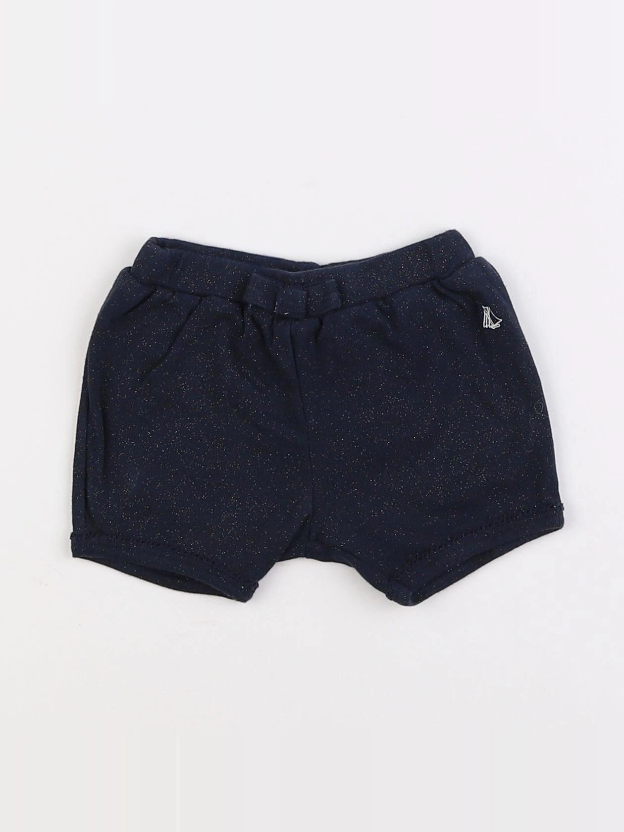 Petit Bateau - short bleu, argent - 6 mois