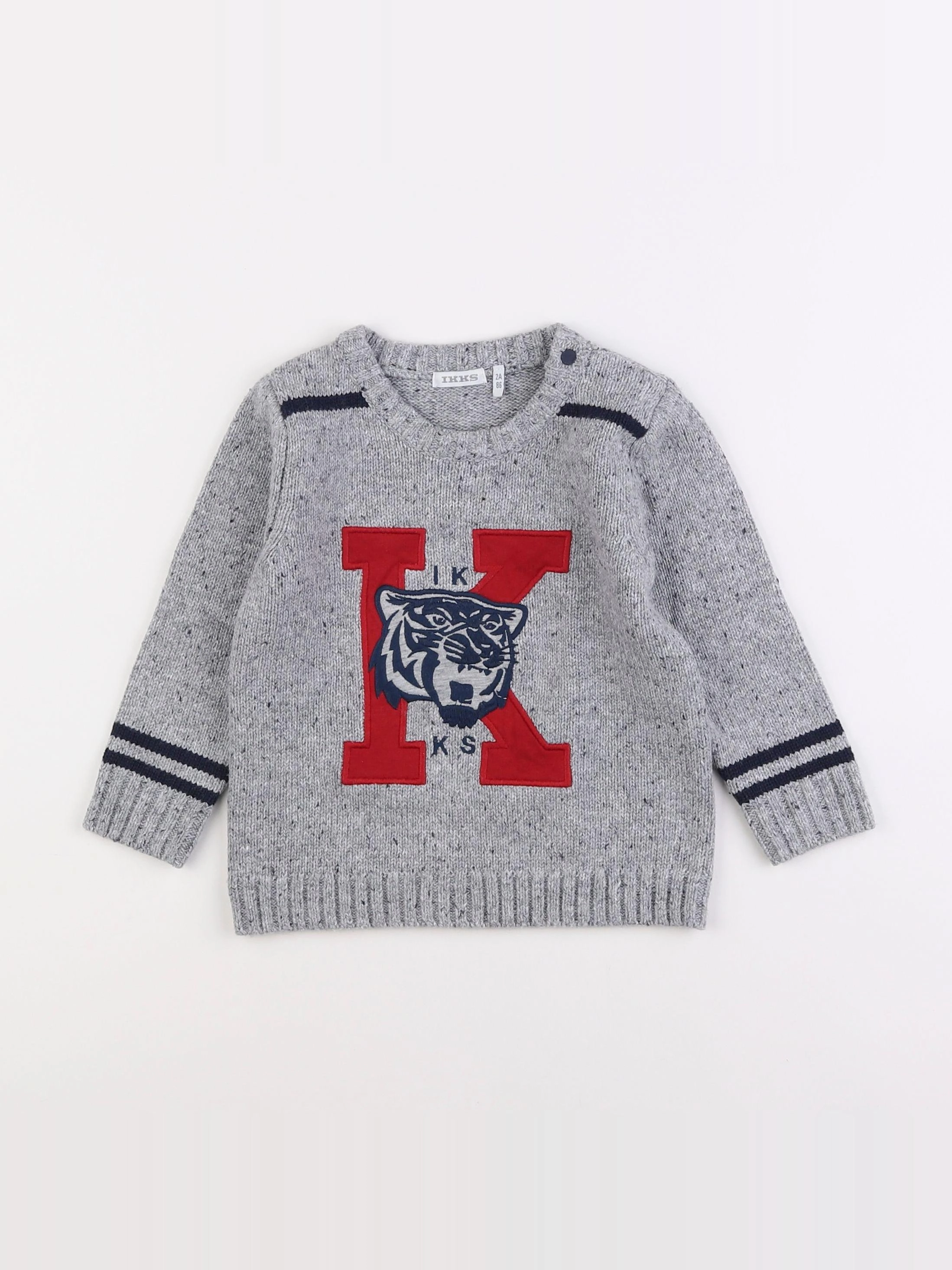 IKKS - pull gris - 2 ans
