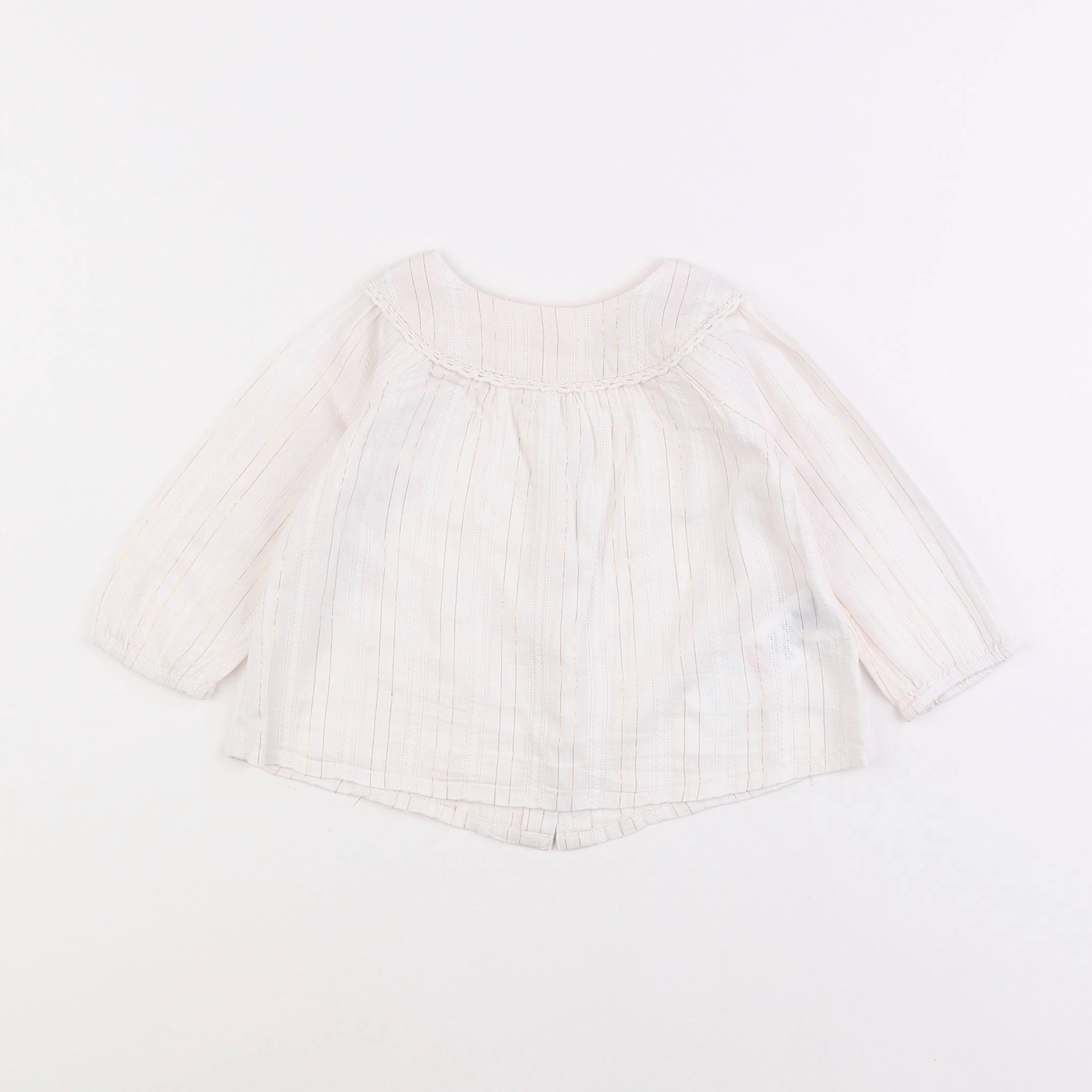 Cyrillus - blouse blanc, or - 6 mois