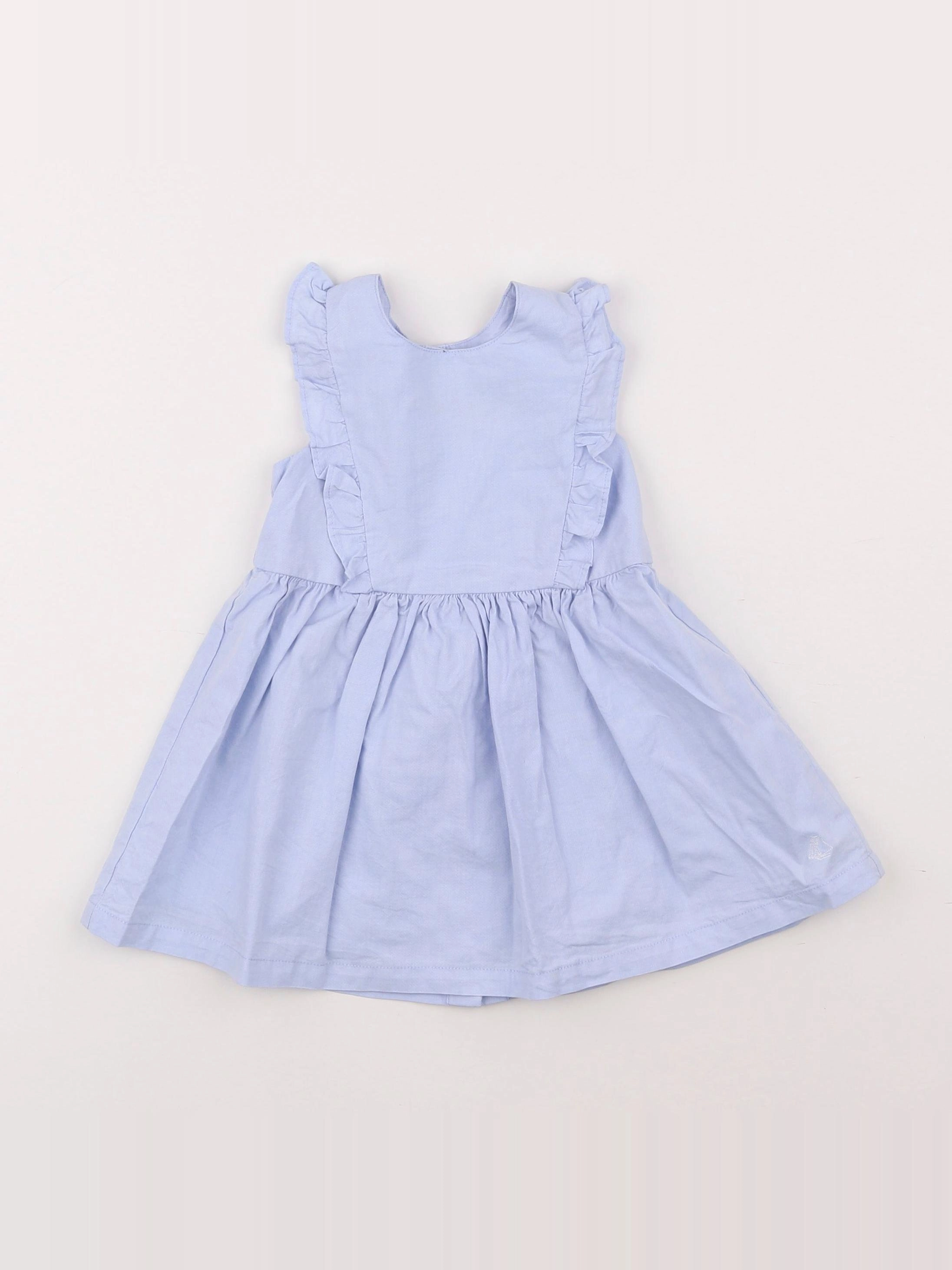 Petit Bateau - robe bleu - 12 mois