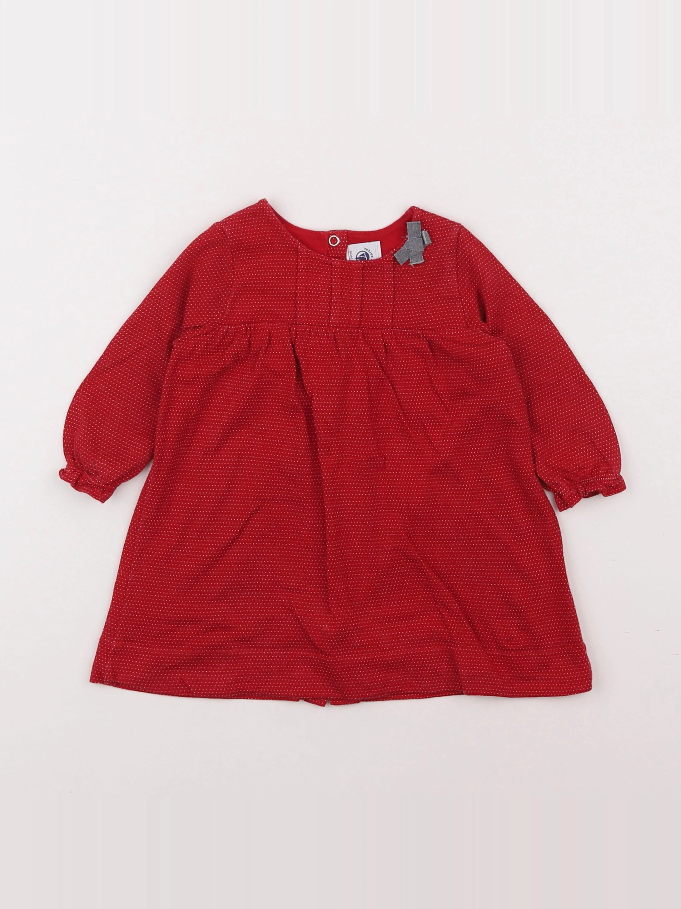 Petit Bateau - robe rouge - 12 mois