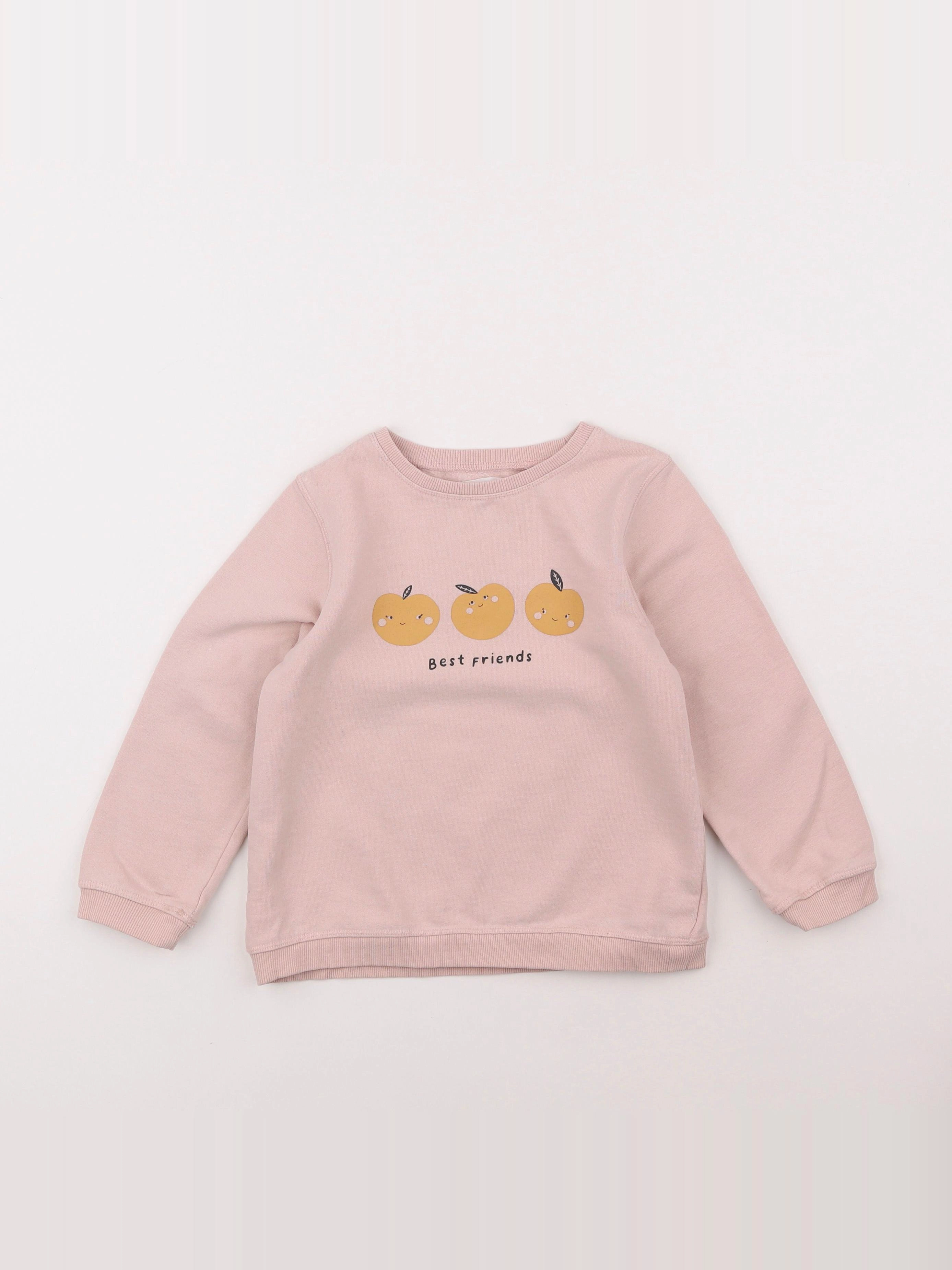 Vertbaudet - sweat rose - 6 ans