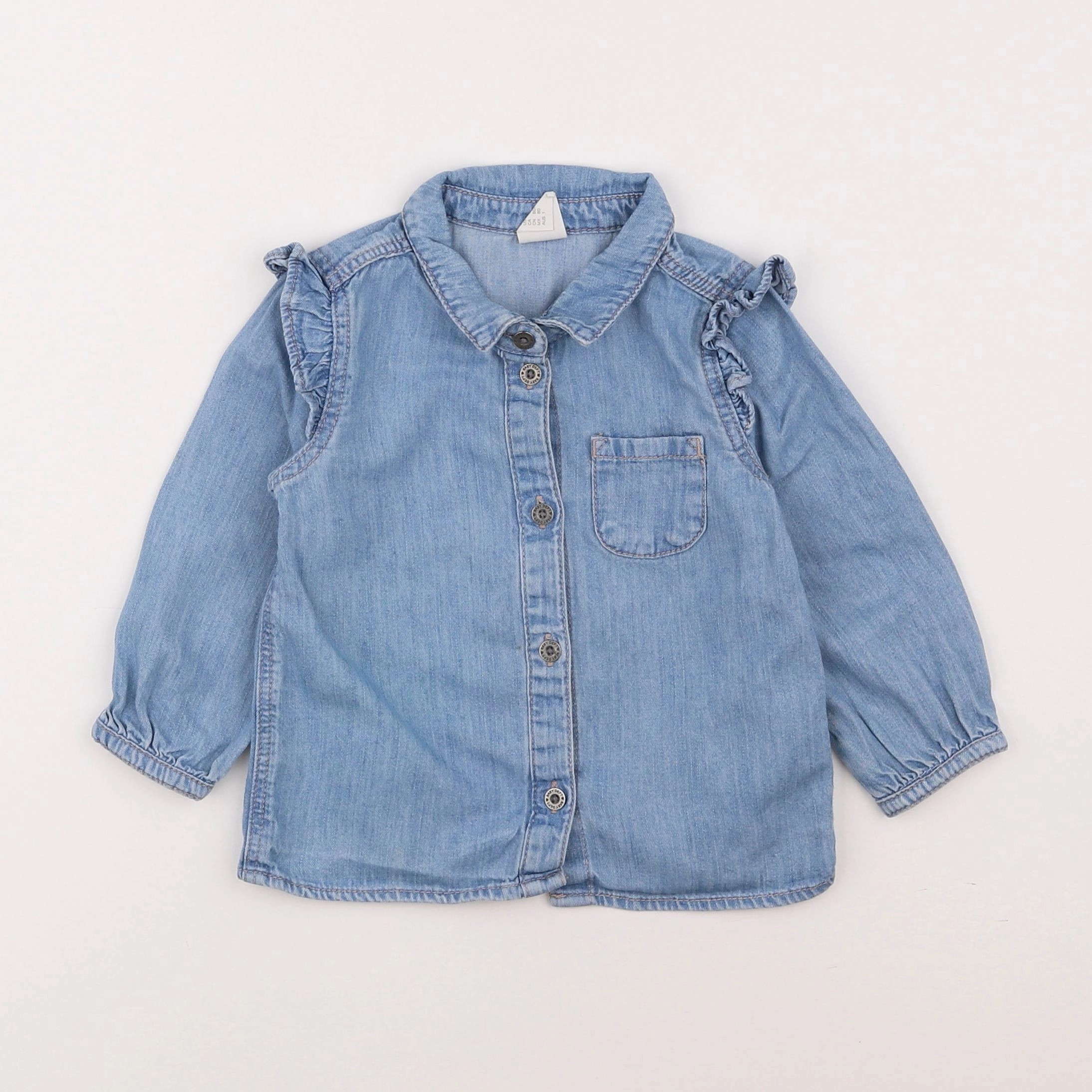 H&M - chemise bleu - 9/12 mois