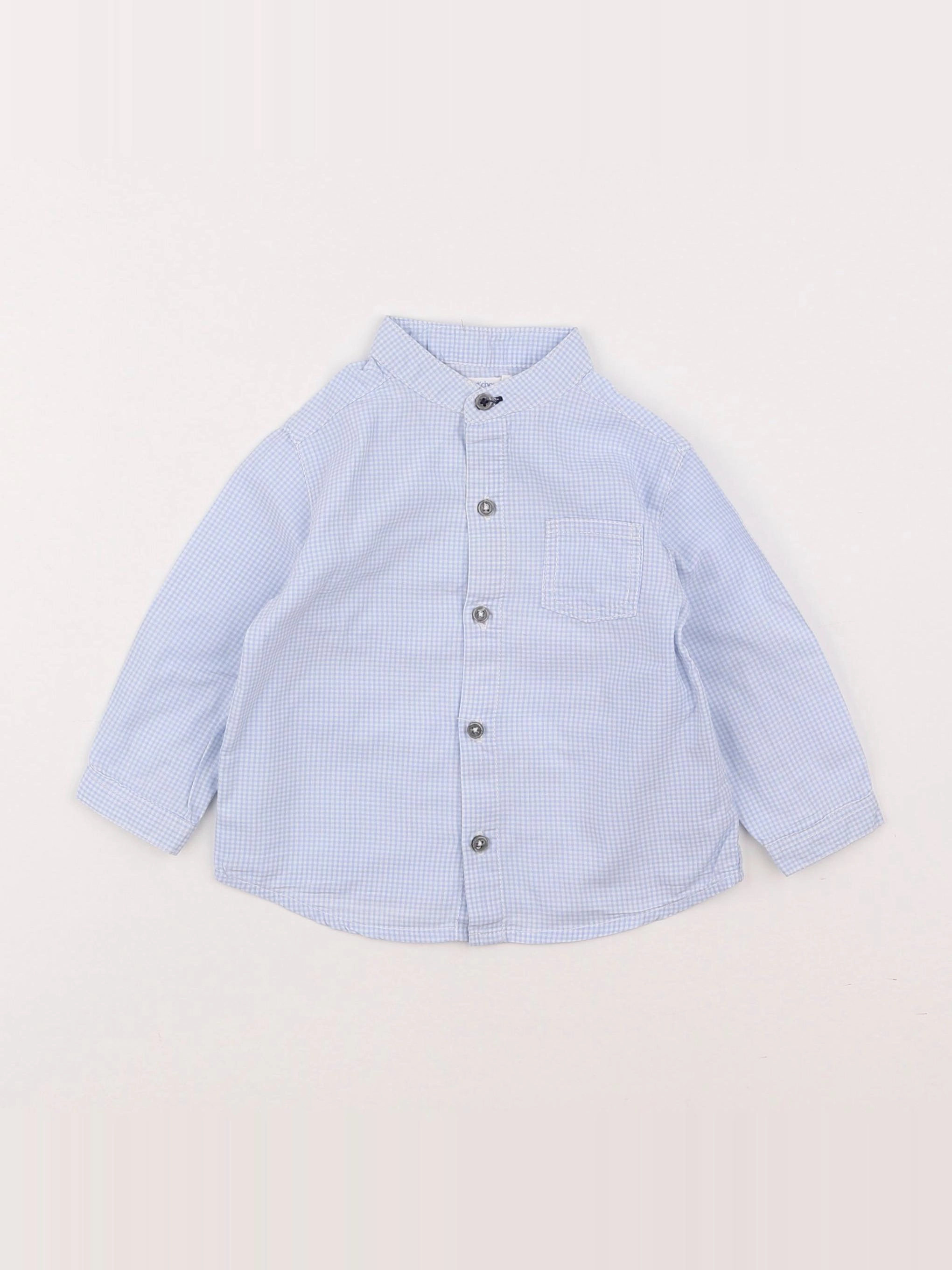 Boutchou - chemise bleu - 9 mois