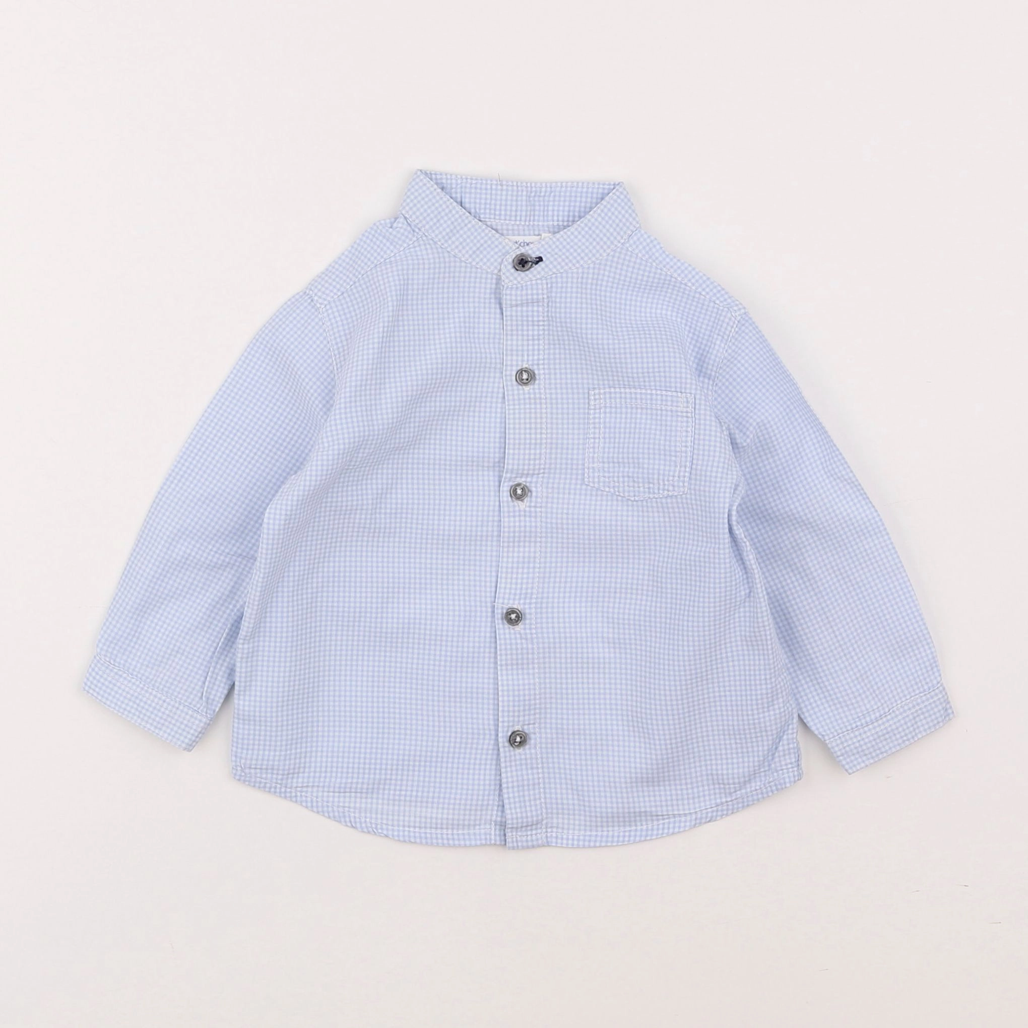 Boutchou - chemise bleu - 9 mois