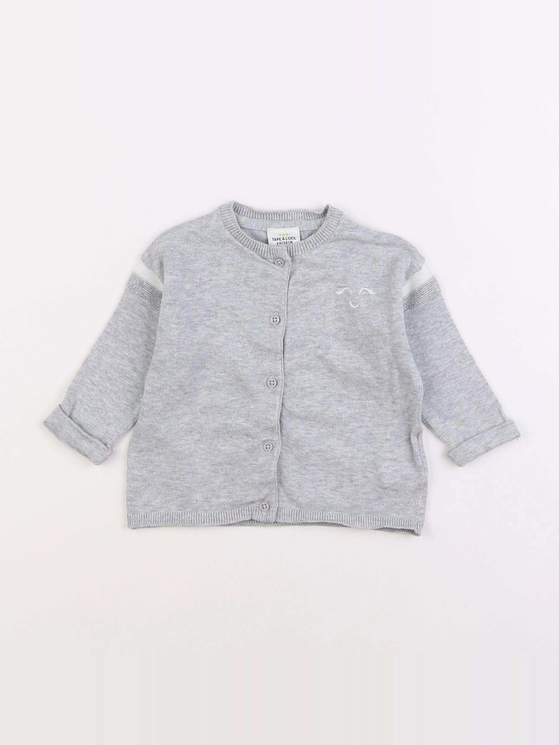 Tape à l'oeil - gilet gris - 6 mois