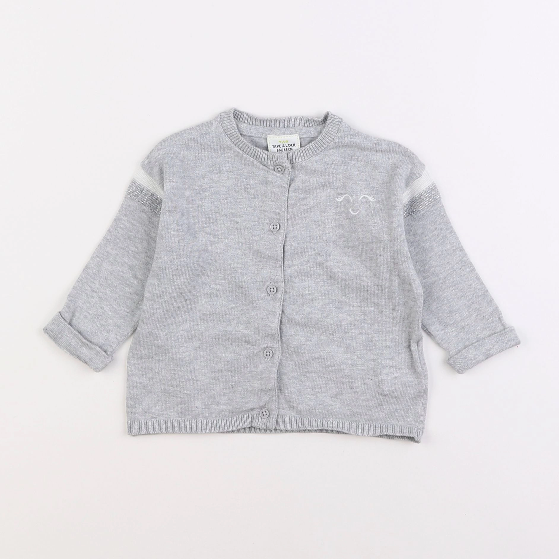 Tape à l'oeil - gilet gris - 6 mois