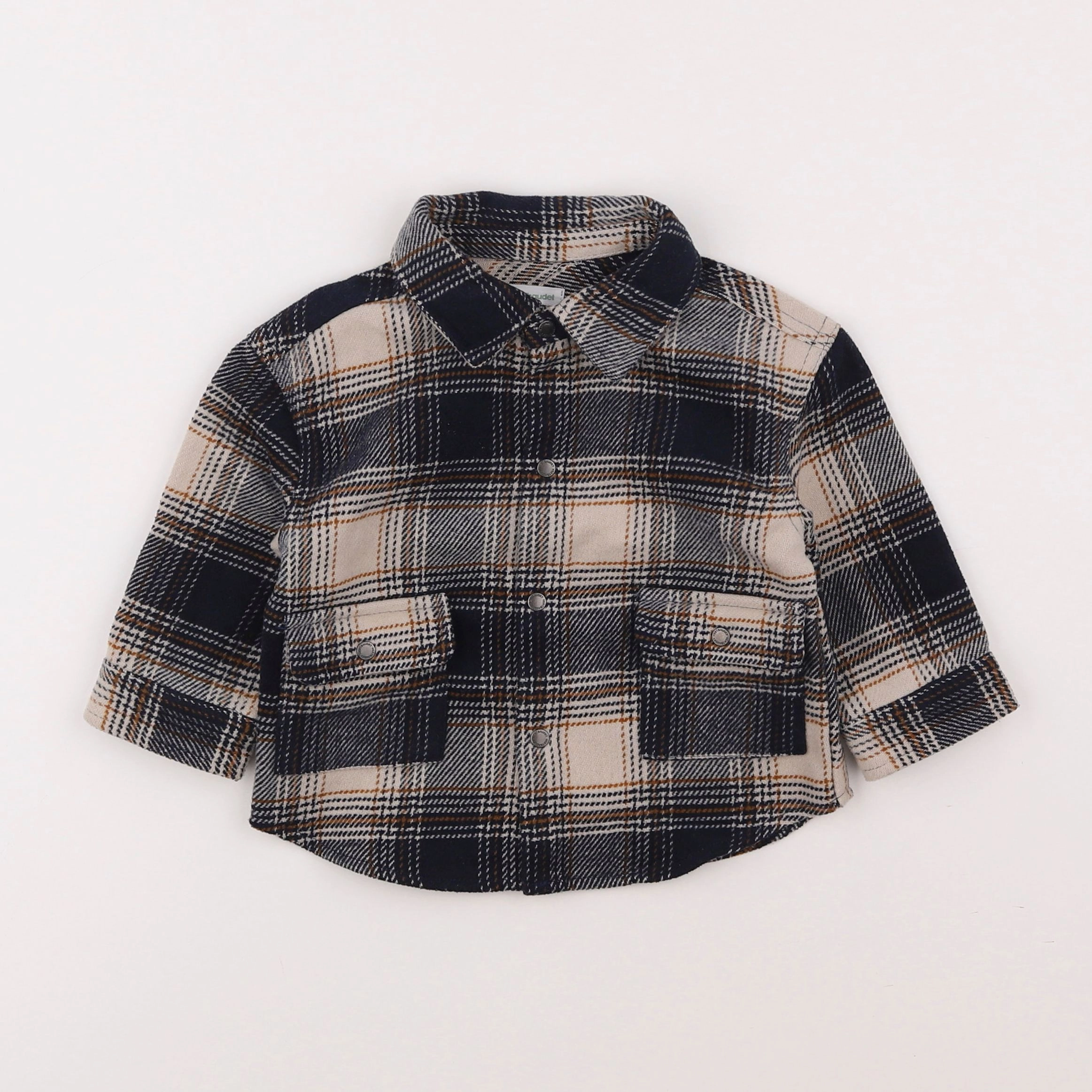 Vertbaudet - chemise gris - 12 mois