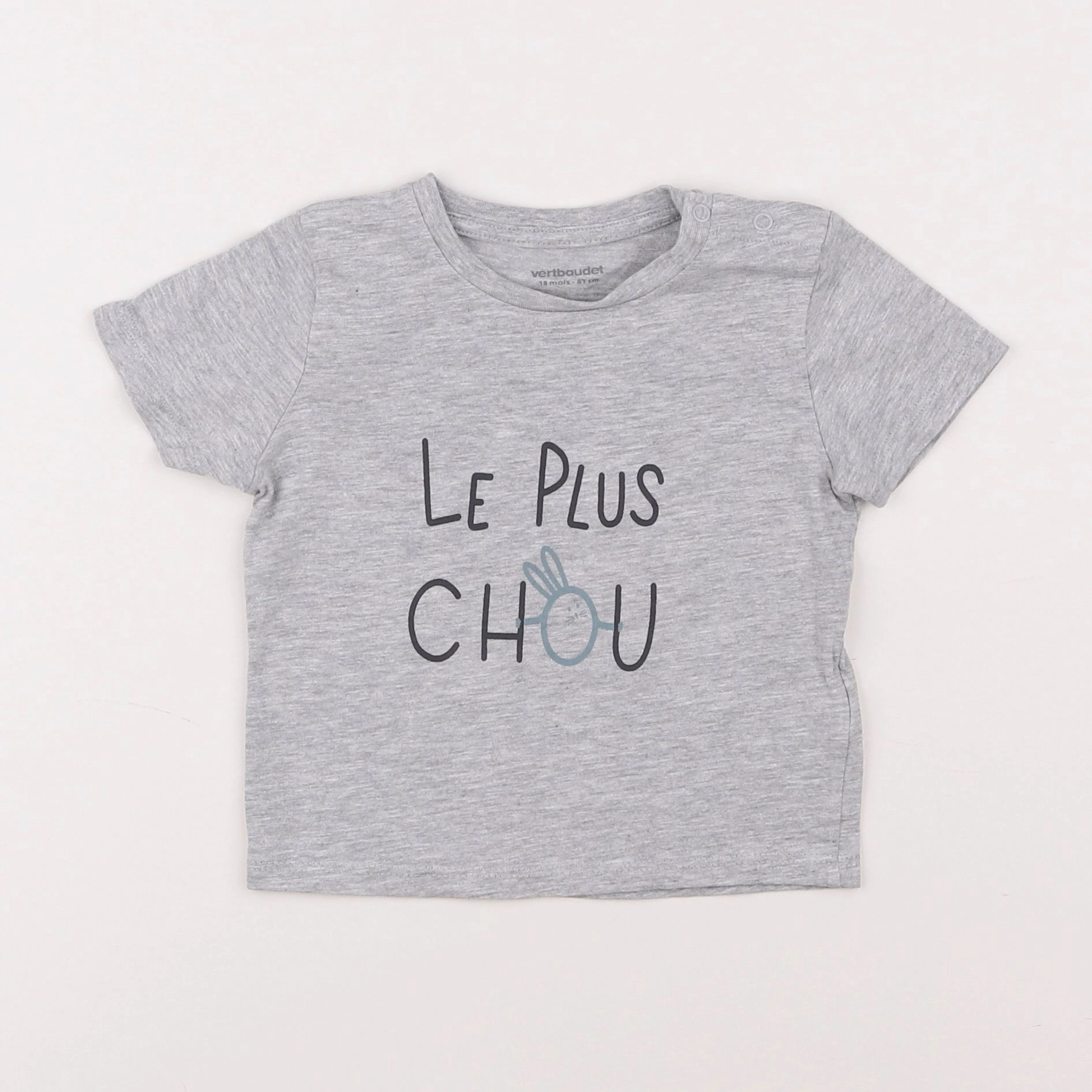 Vertbaudet - tee-shirt gris - 18 mois