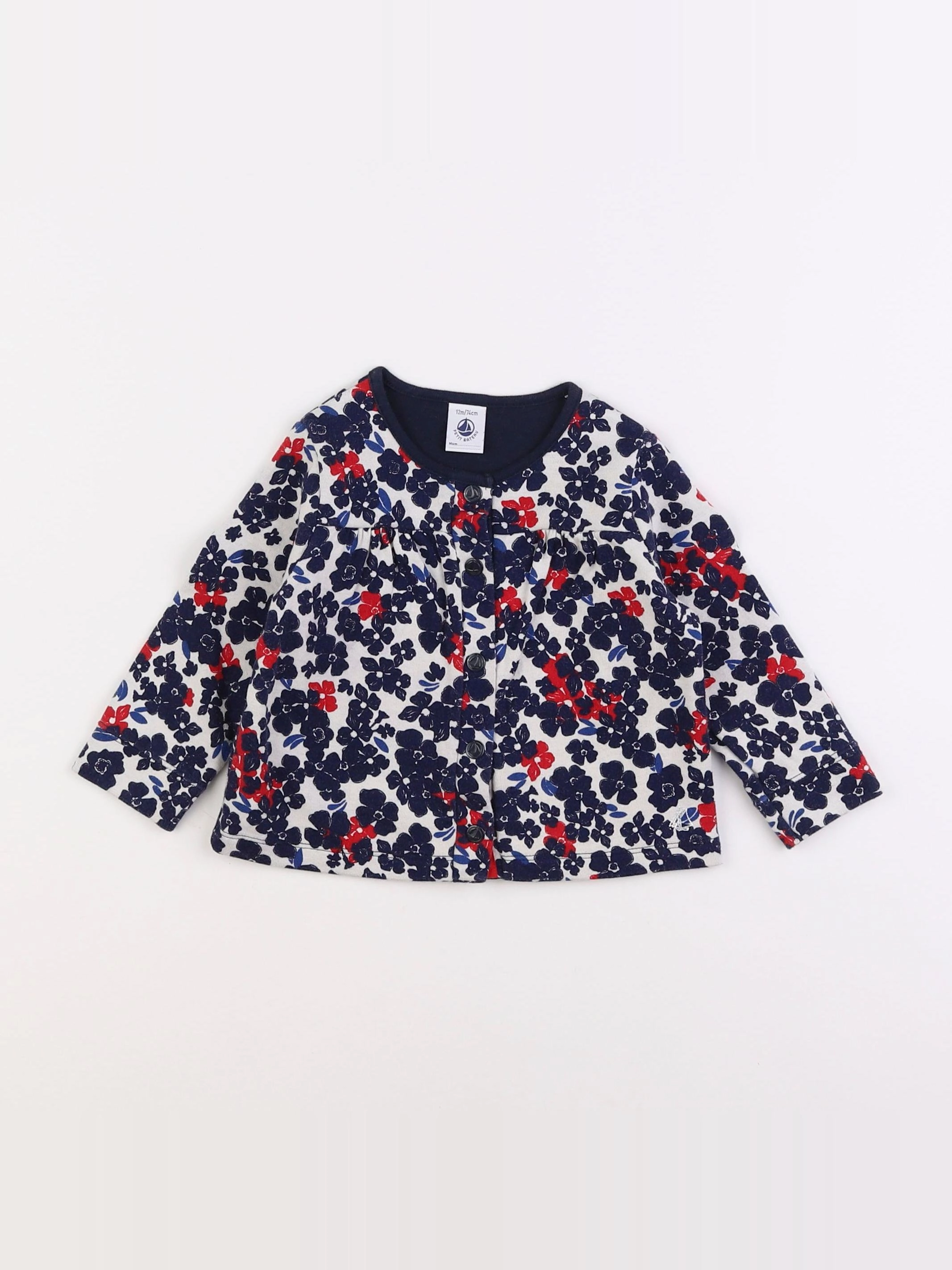 Petit Bateau - gilet multicolore - 12 mois