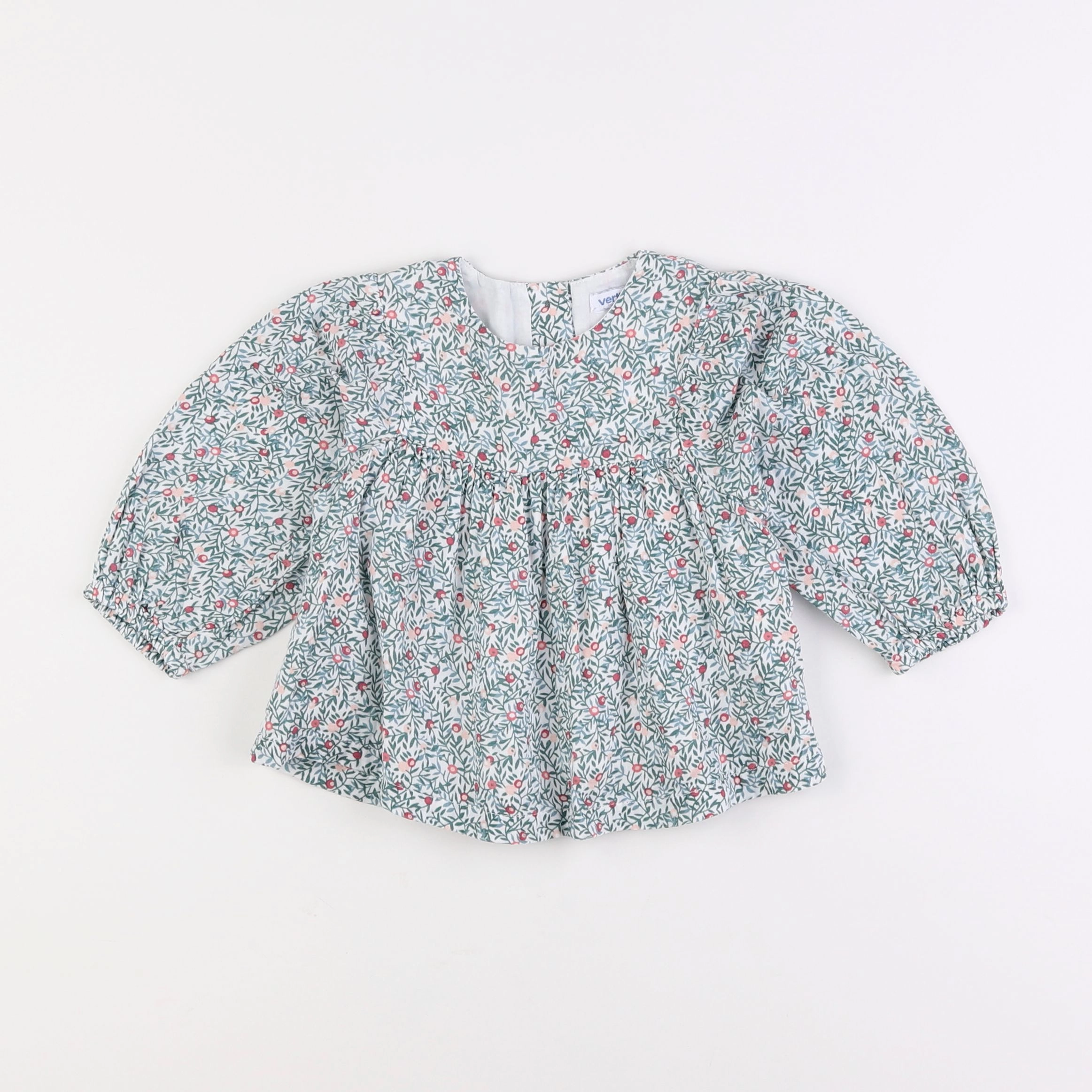 Vertbaudet - blouse blanc, vert - 18 mois