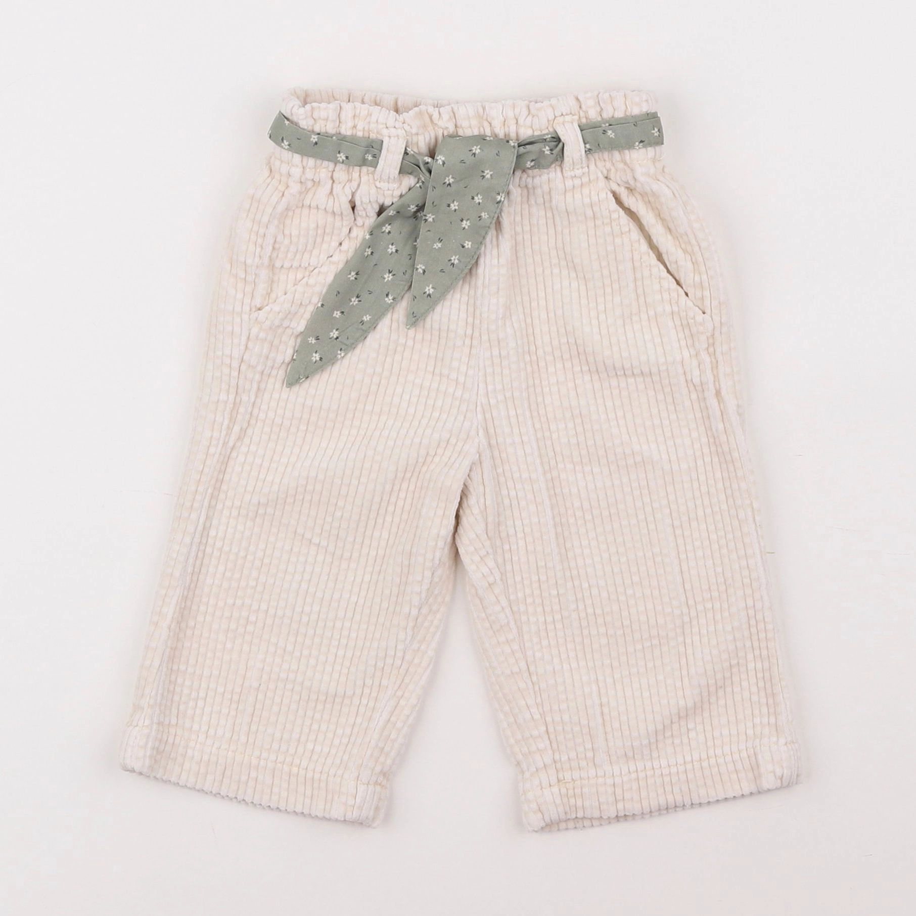 Vertbaudet - pantalon beige - 6 mois