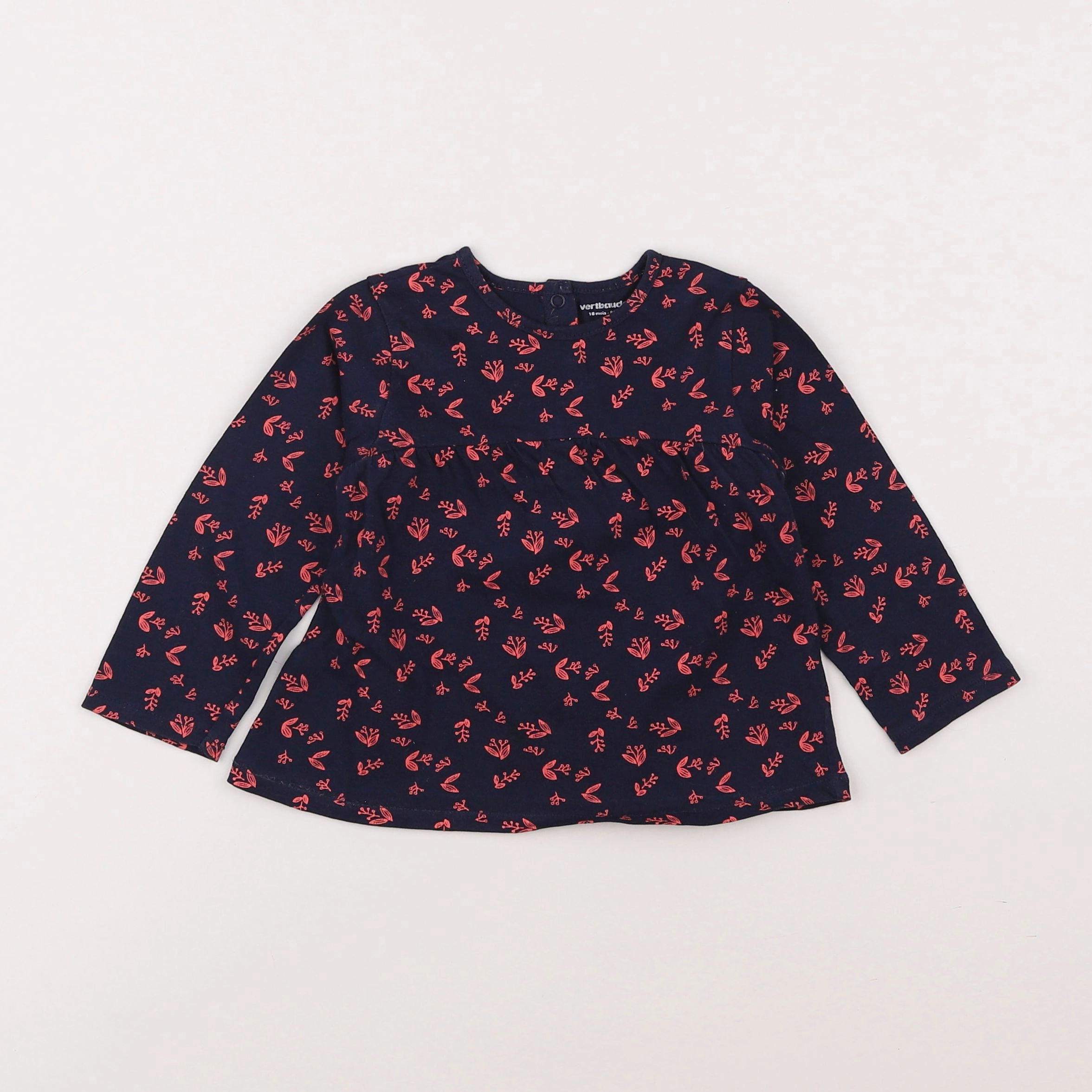 Vertbaudet - tee-shirt bleu, rose - 18 mois