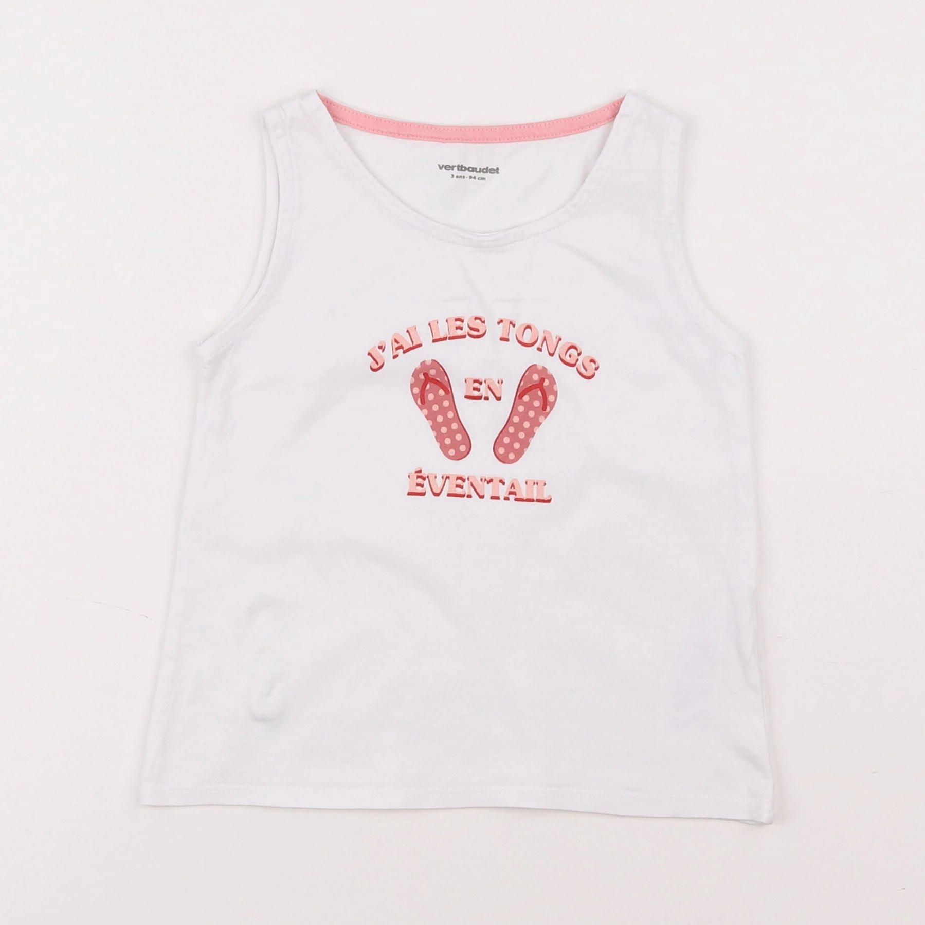 Vertbaudet - débardeur blanc - 3 ans