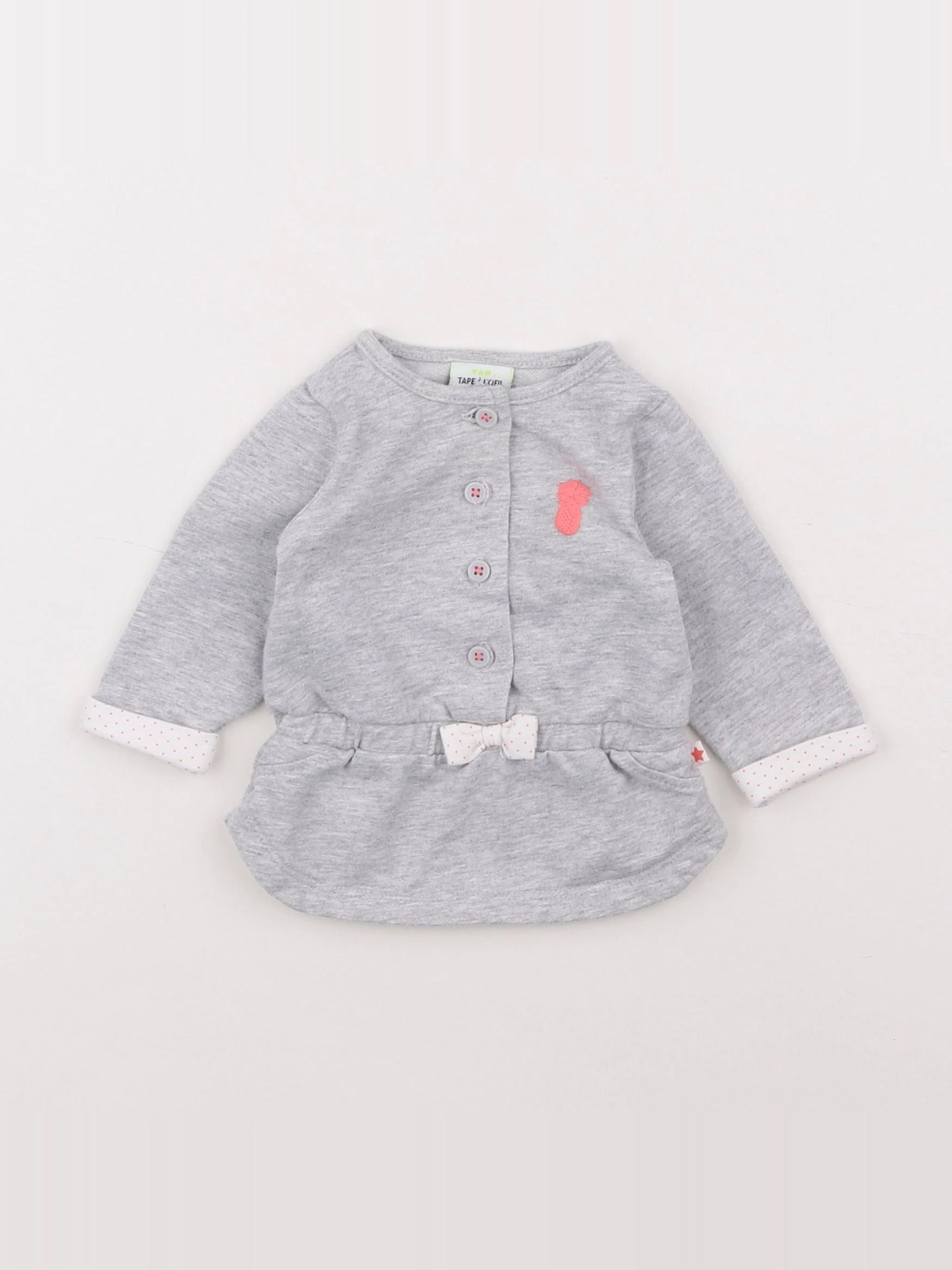 Tape à l'oeil - robe gris - 1 mois