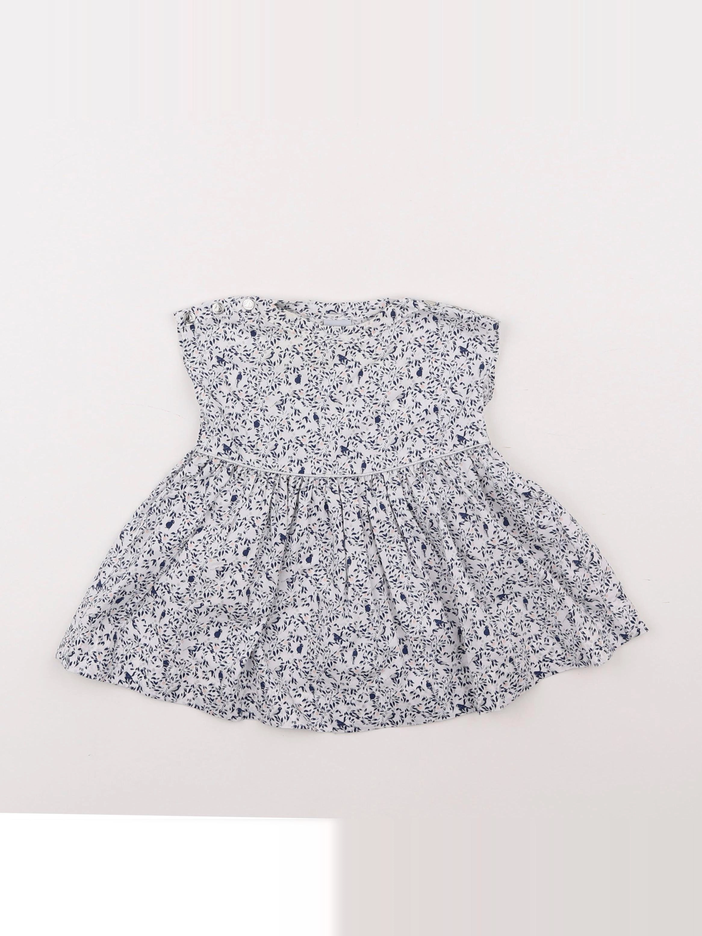 Petit Bateau - robe blanc - 3 mois