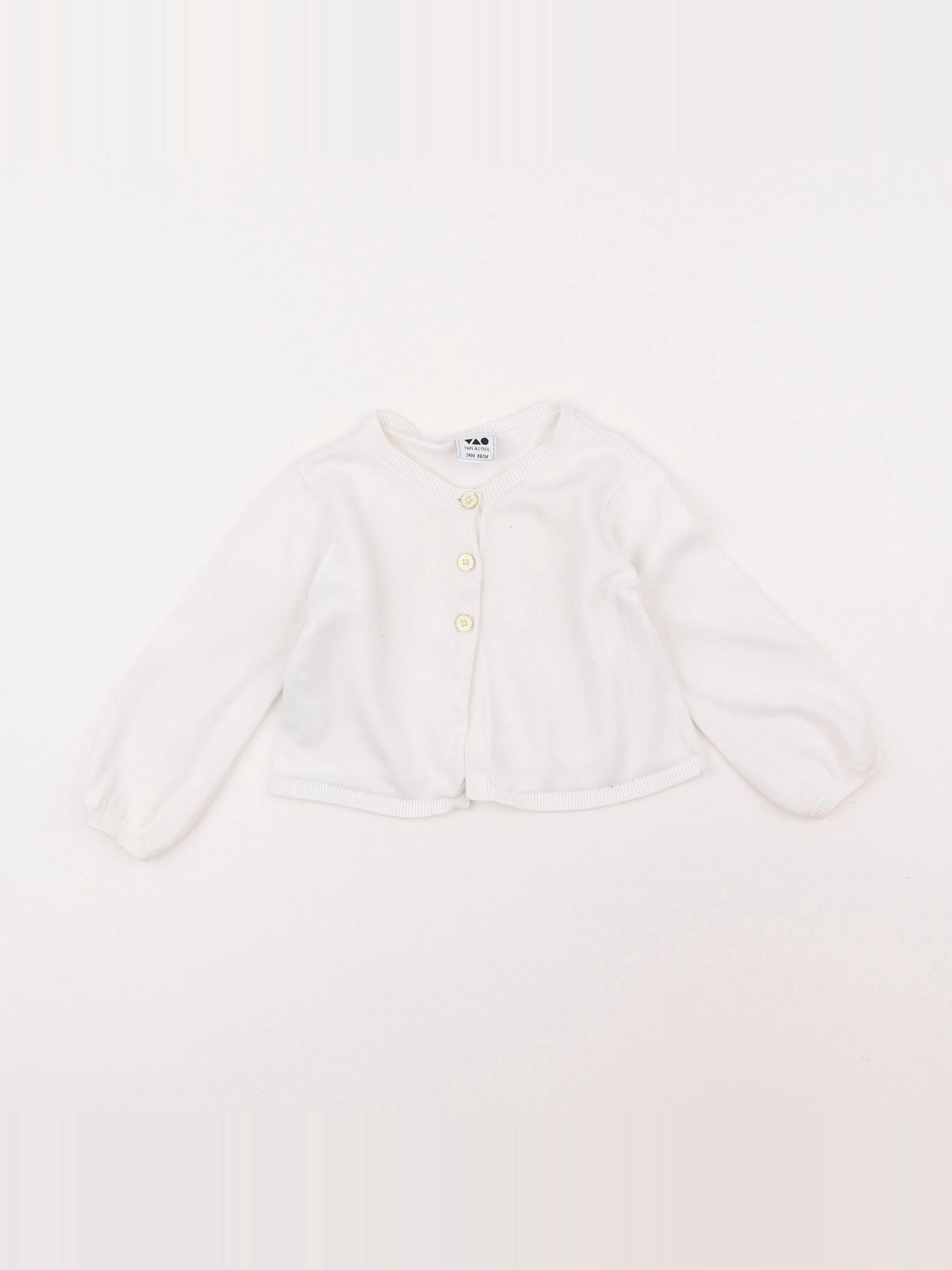 Tape à l'oeil - gilet blanc - 2 ans